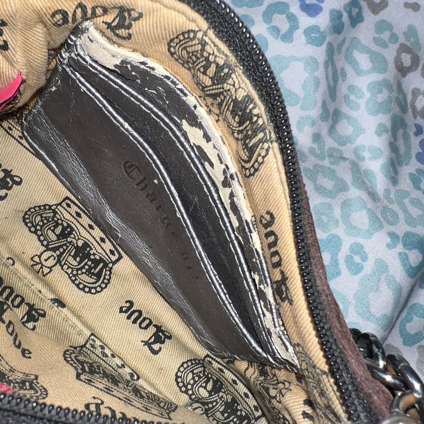 Vintage Dark Brown Juicy Couture Mini Shoulder Bag Clutch Purse Velour Y2K