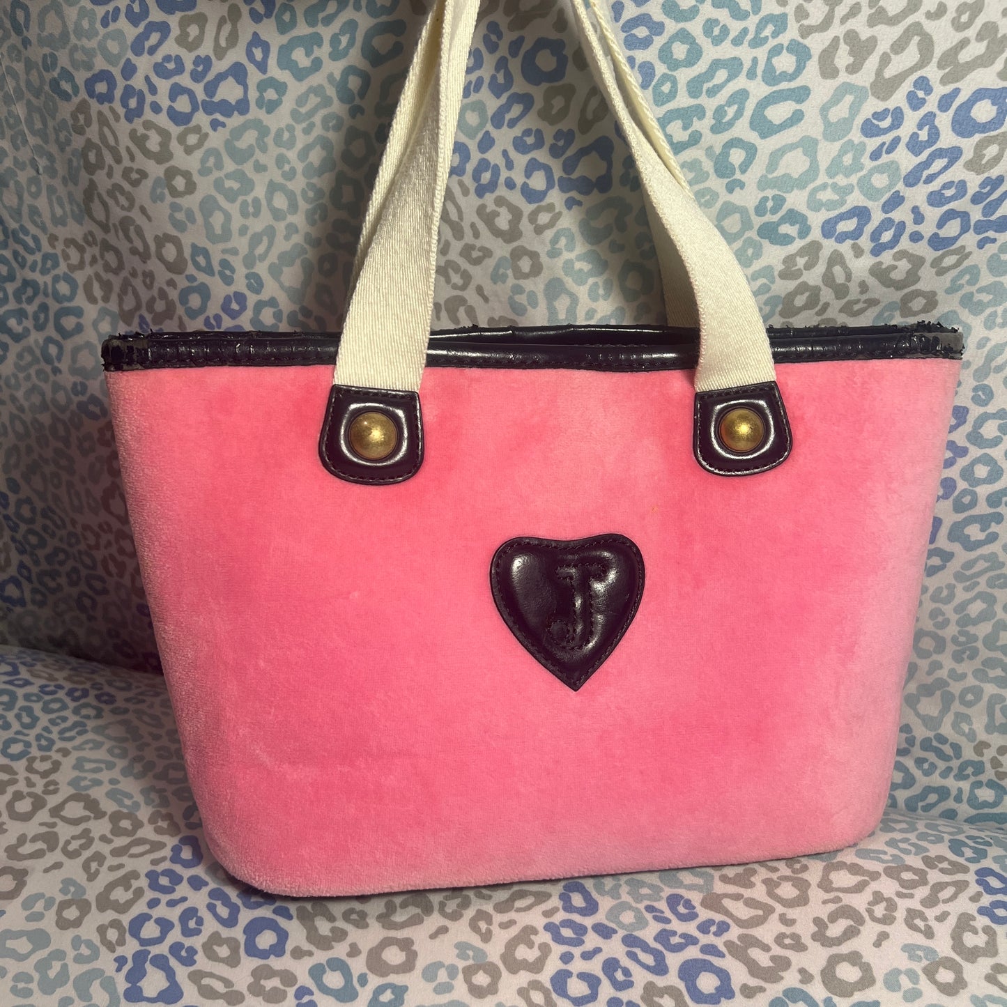 Vintage Pink Juicy Couture Tote Bag Purse Satchel Handbag Velour Y2K