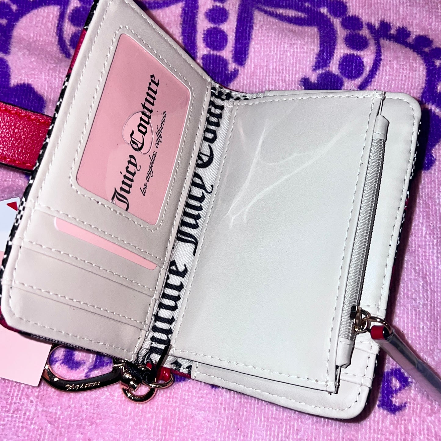 New Red Grey Black Juicy Couture Wallet Card Case Holder Follow Your Heart Tab