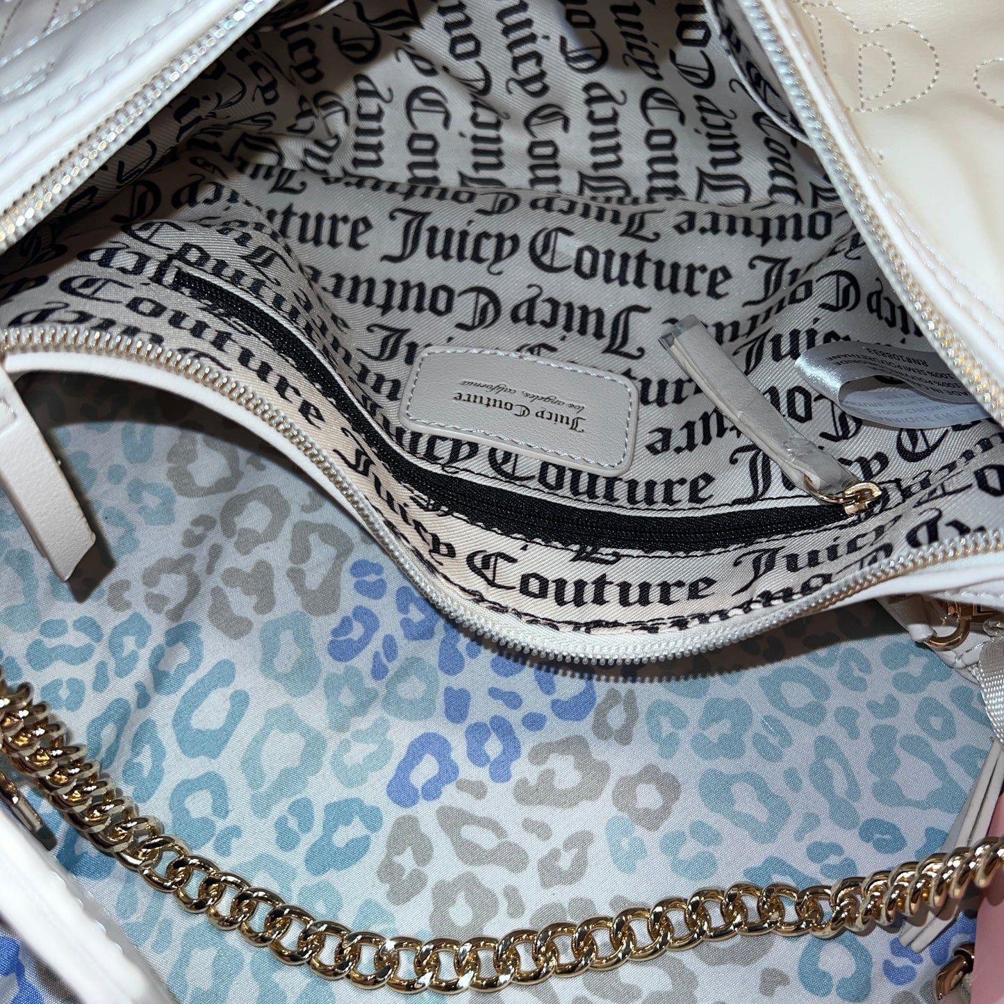 New White Juicy Couture Purse Xbody Bag Quilted Angel Puff Half Moon MSRP $79