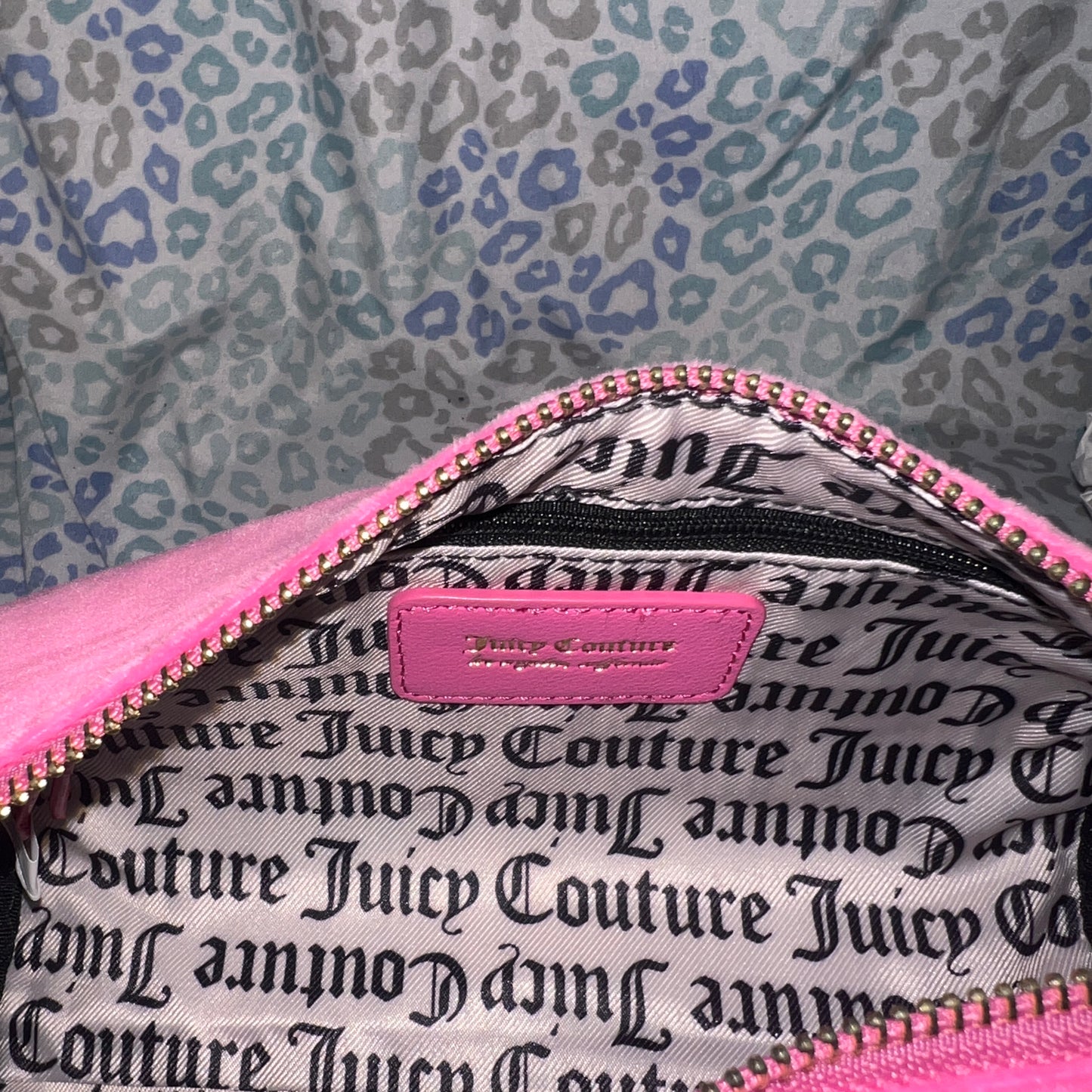 New Pink Juicy Couture Purse Barrel Bag Rhinestone Crossbody Velvet Let It Shine