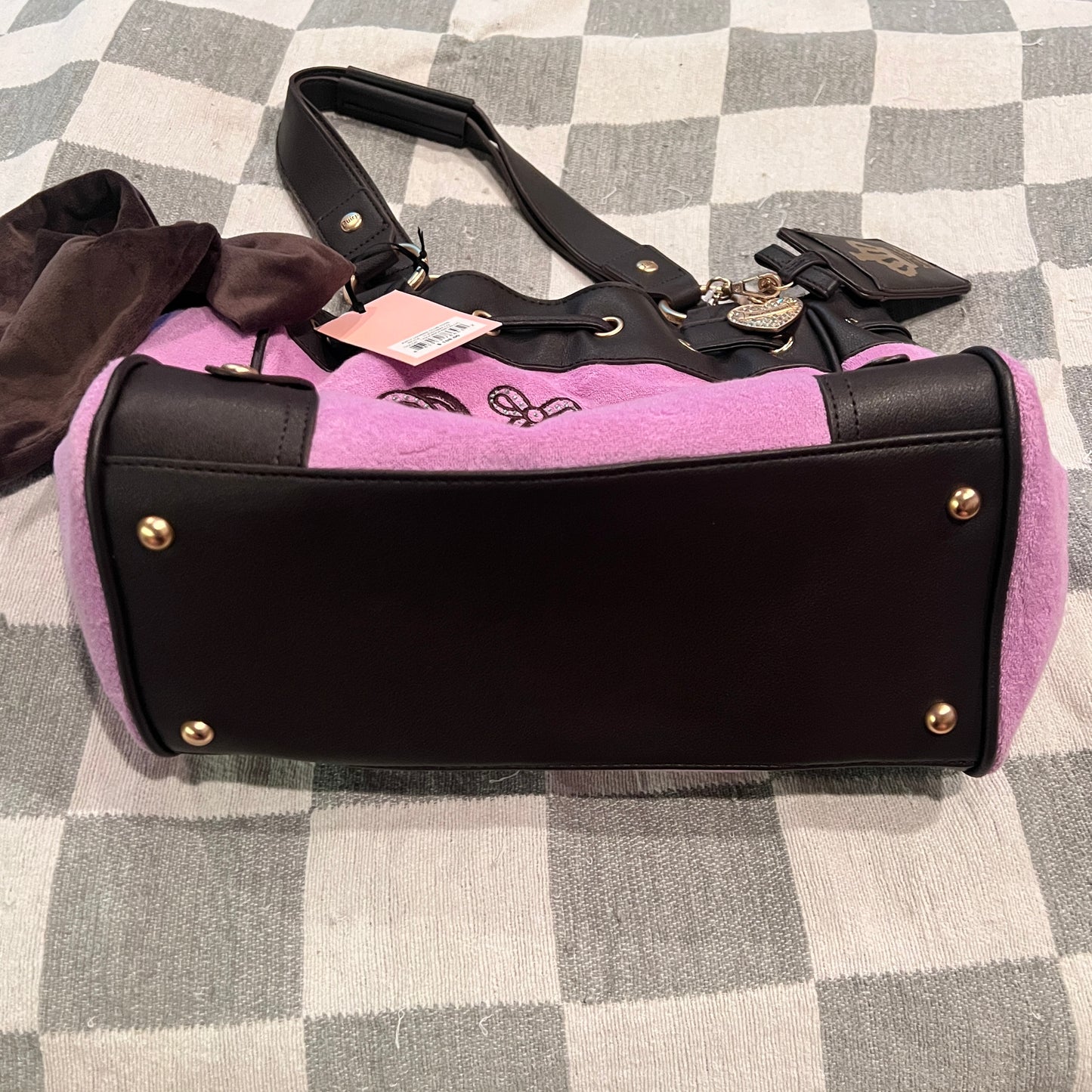 New Purple Juicy Couture Purse Daydreamer Tote Bag Terry Cloth Vintage Style Y2K