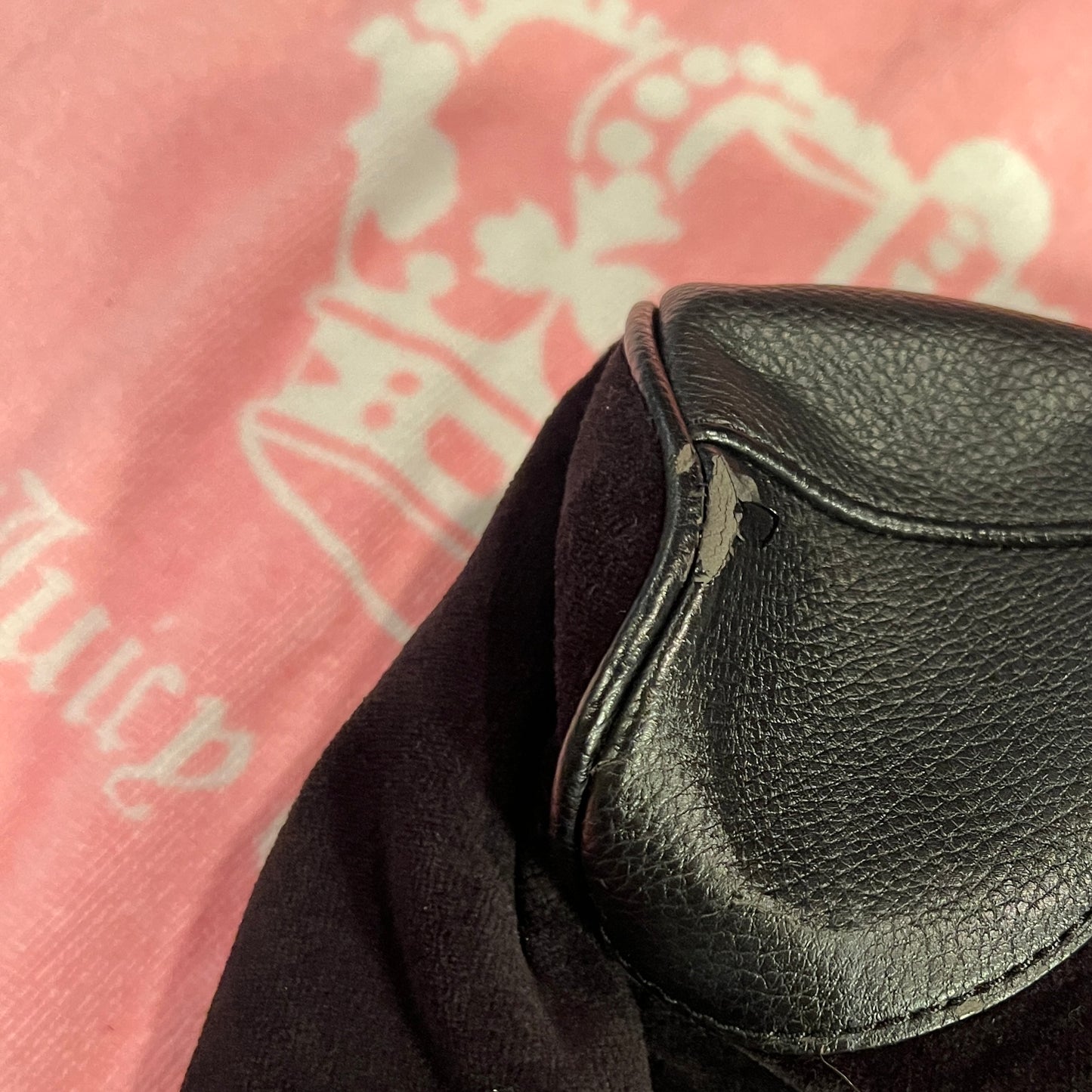 Vintage Black Juicy Couture Purse Tote Bag Satchel Velour Daydreamer Y2K Handbag