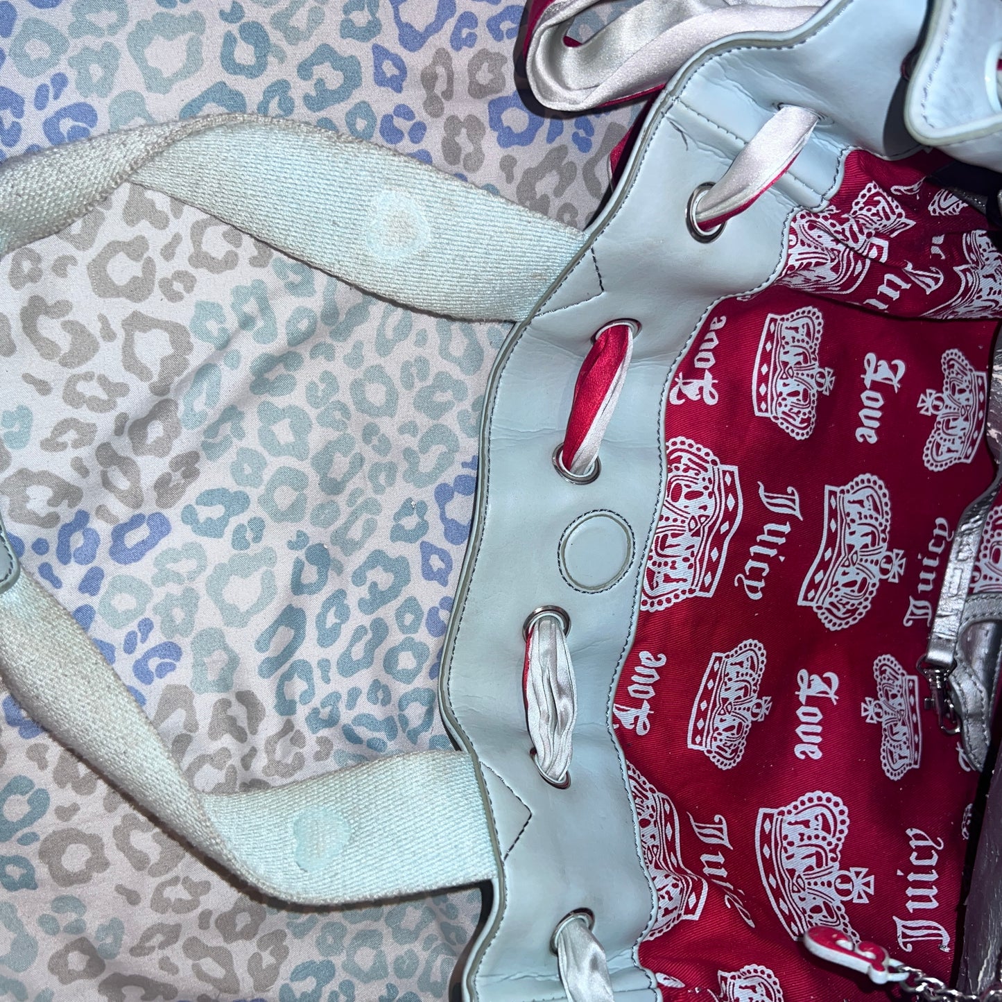 Vintage Rare Red Juicy Couture Bag Purse Handbag Daydreamer Her Royal Juicyness