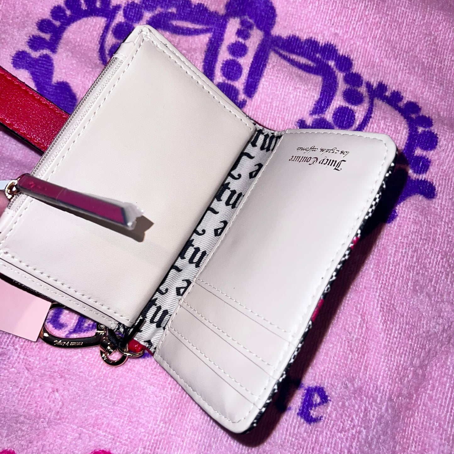 New Red Grey Black Juicy Couture Wallet Card Case Holder Follow Your Heart Tab