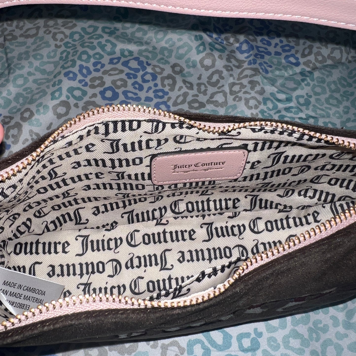 New Pink Brown Juicy Couture Purse Handbag Bag Velour Vintage Style MSRP $79