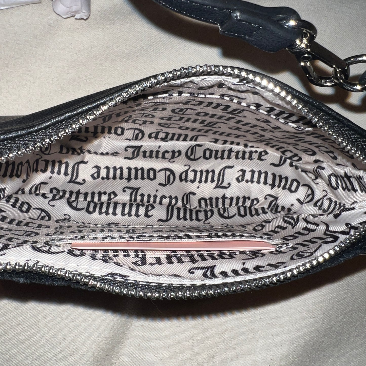 New Black Juicy Couture Purse Mini Bag Handbag Velour Y2K Clutch Couture Luxury