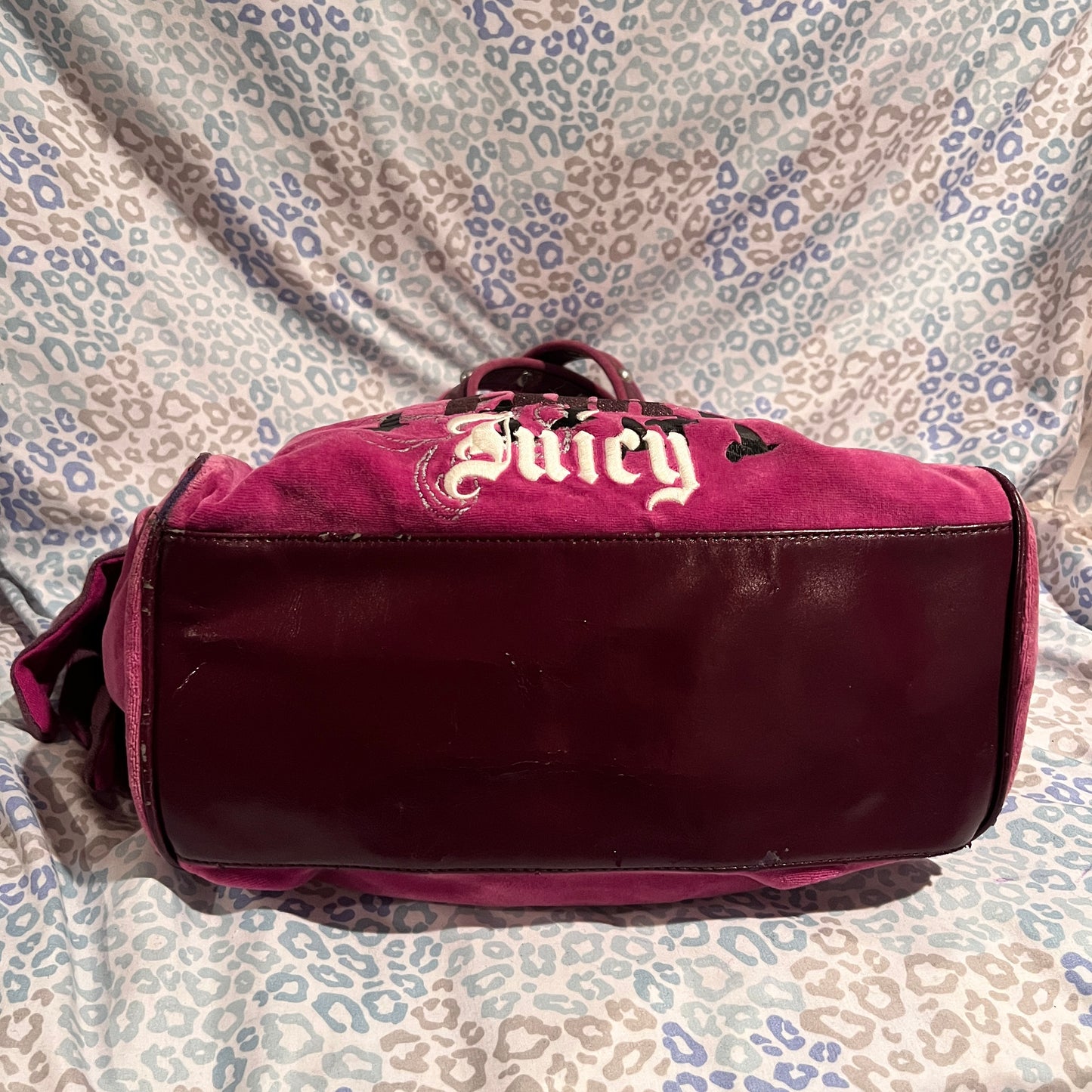Vintage Purple Juicy Couture Purse Daydreamer Velvet Tote Bag Live for Juicy Y2K