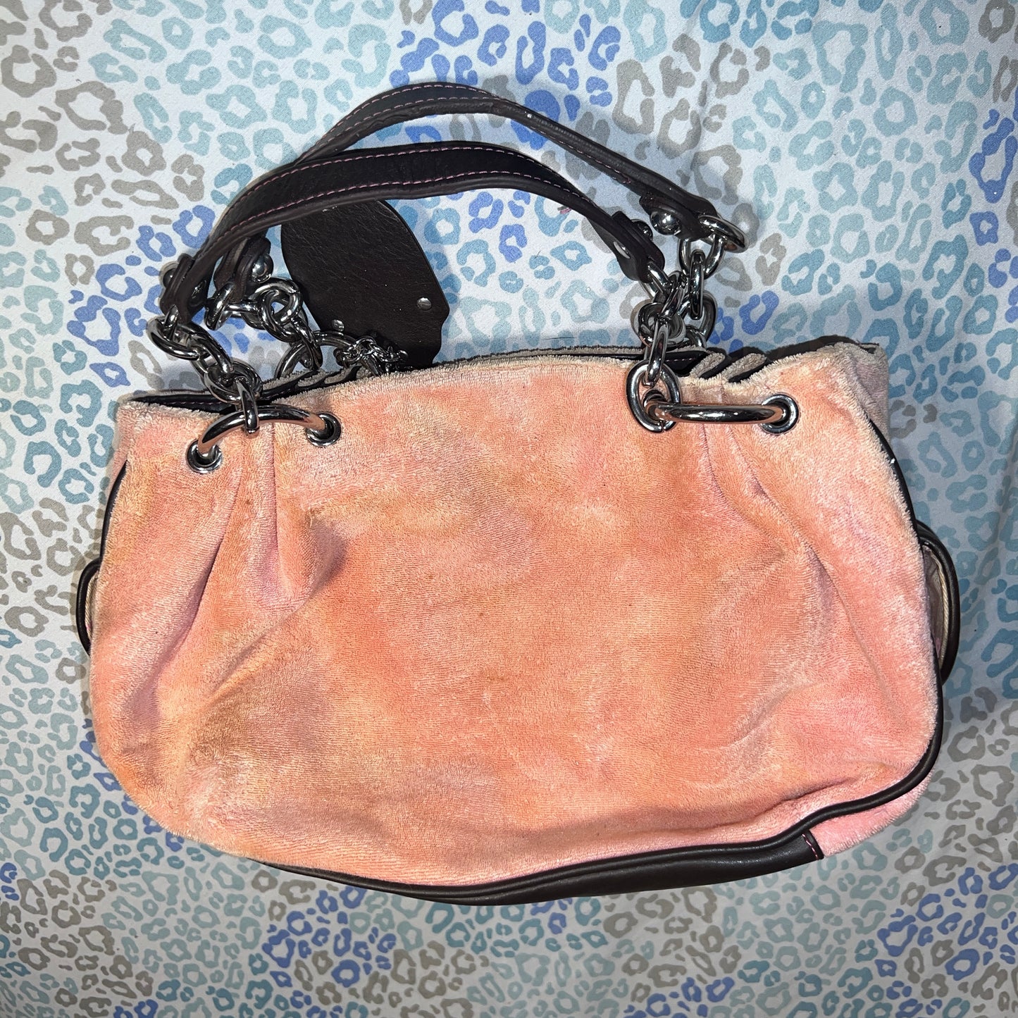 Vintage Pink Juicy Couture Purse Satchel Handbag Bag Terry Cloth