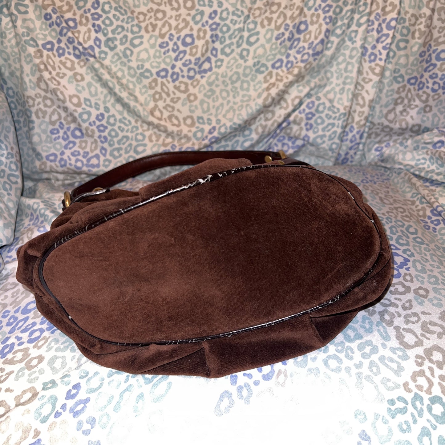 Vintage Brown Juicy Couture Purse Satchel Bag Velour Y2K