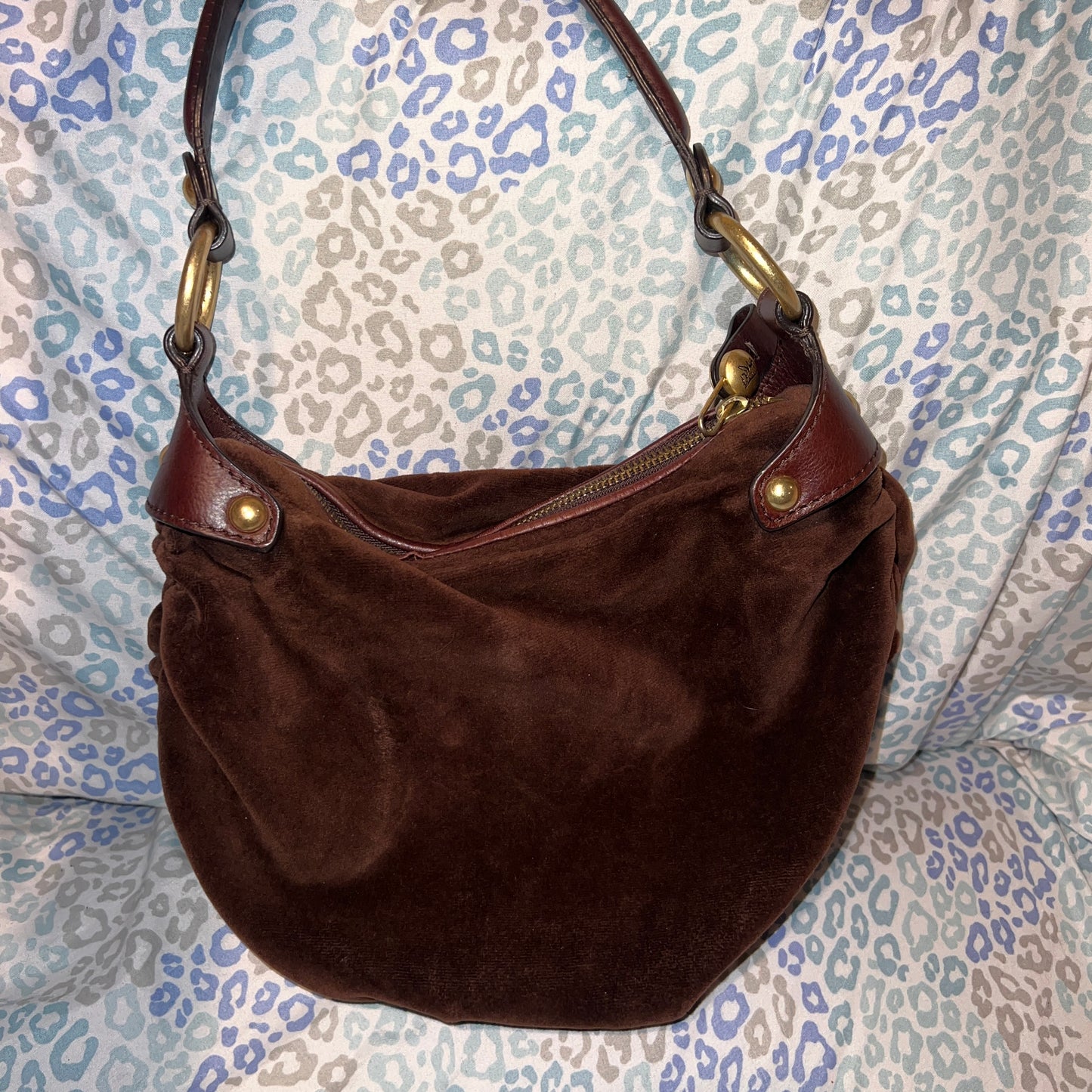Vintage Brown Juicy Couture Purse Satchel Bag Velour Y2K