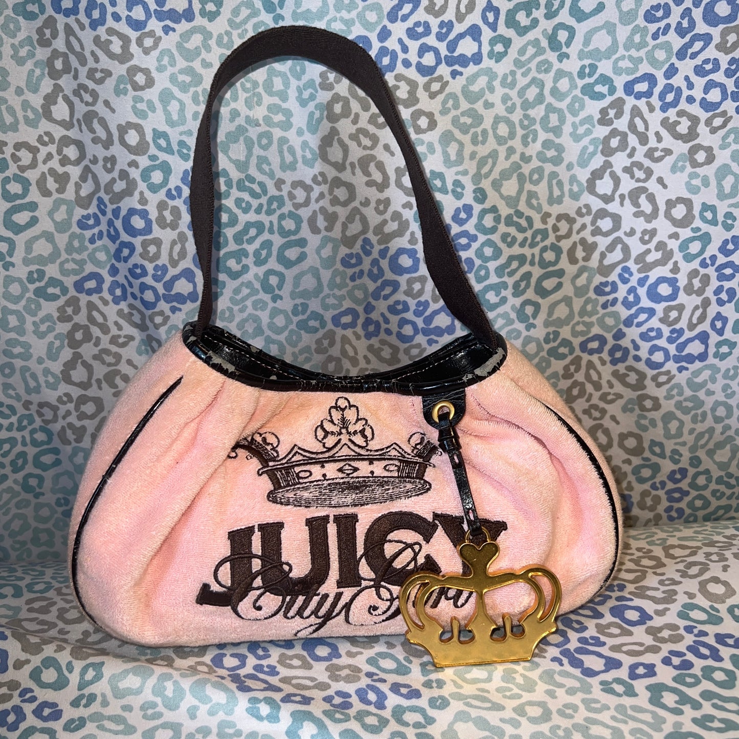 Vintage Rare Pink Juicy Couture Purse Handbag Bag - Juicy City Girl Terry Cloth