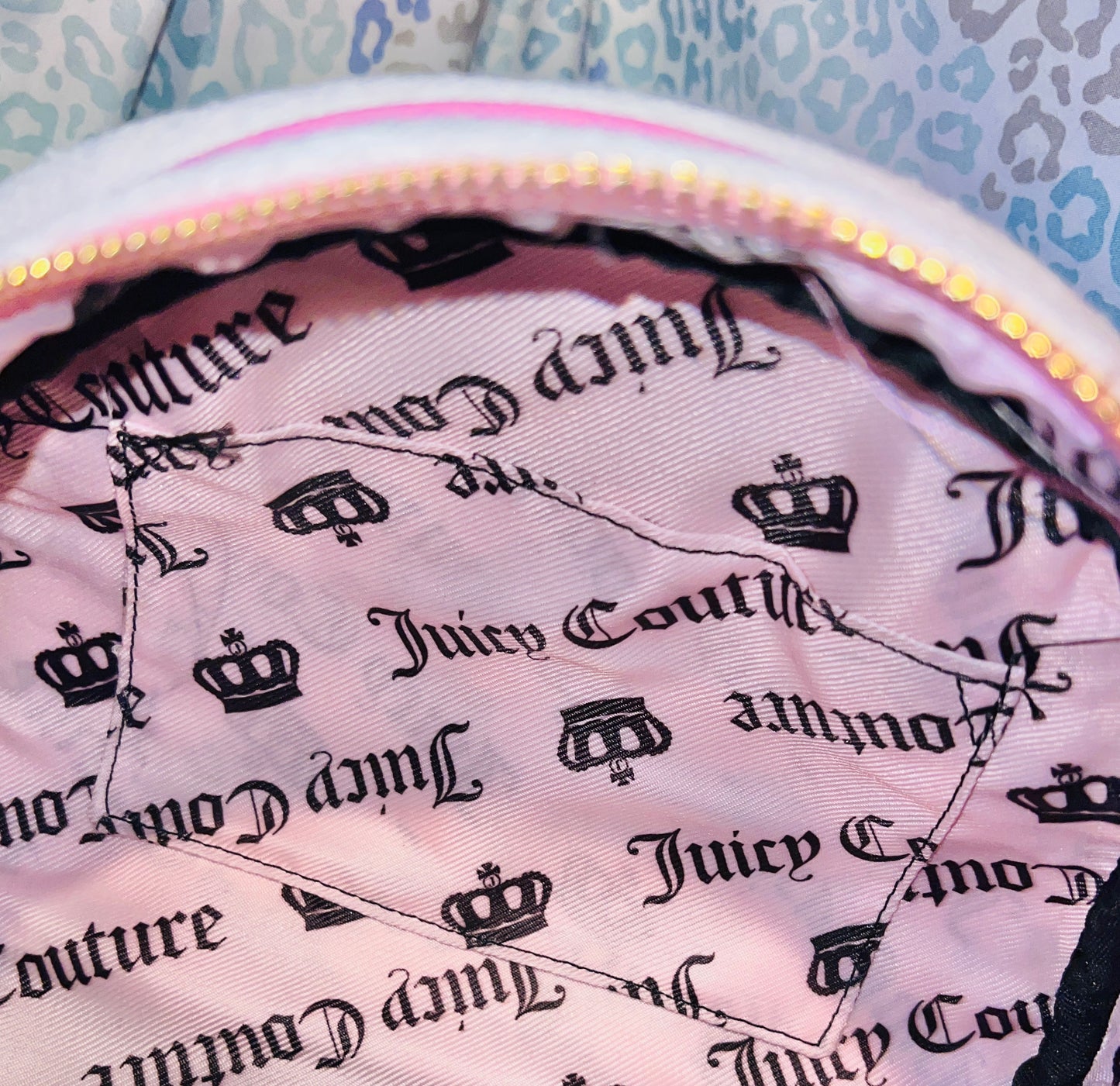 New Pink Juicy Couture Purse Bowler Bag Handbag Satchel Strawberry Terry Cloth