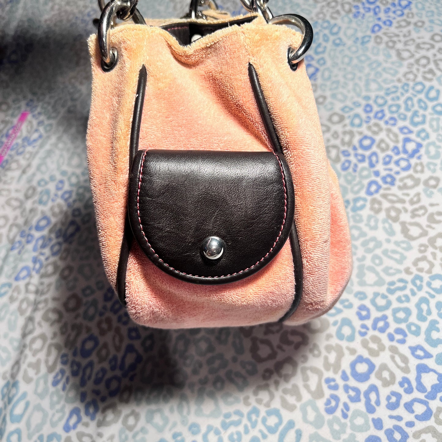 Vintage Pink Juicy Couture Purse Satchel Handbag Bag Terry Cloth