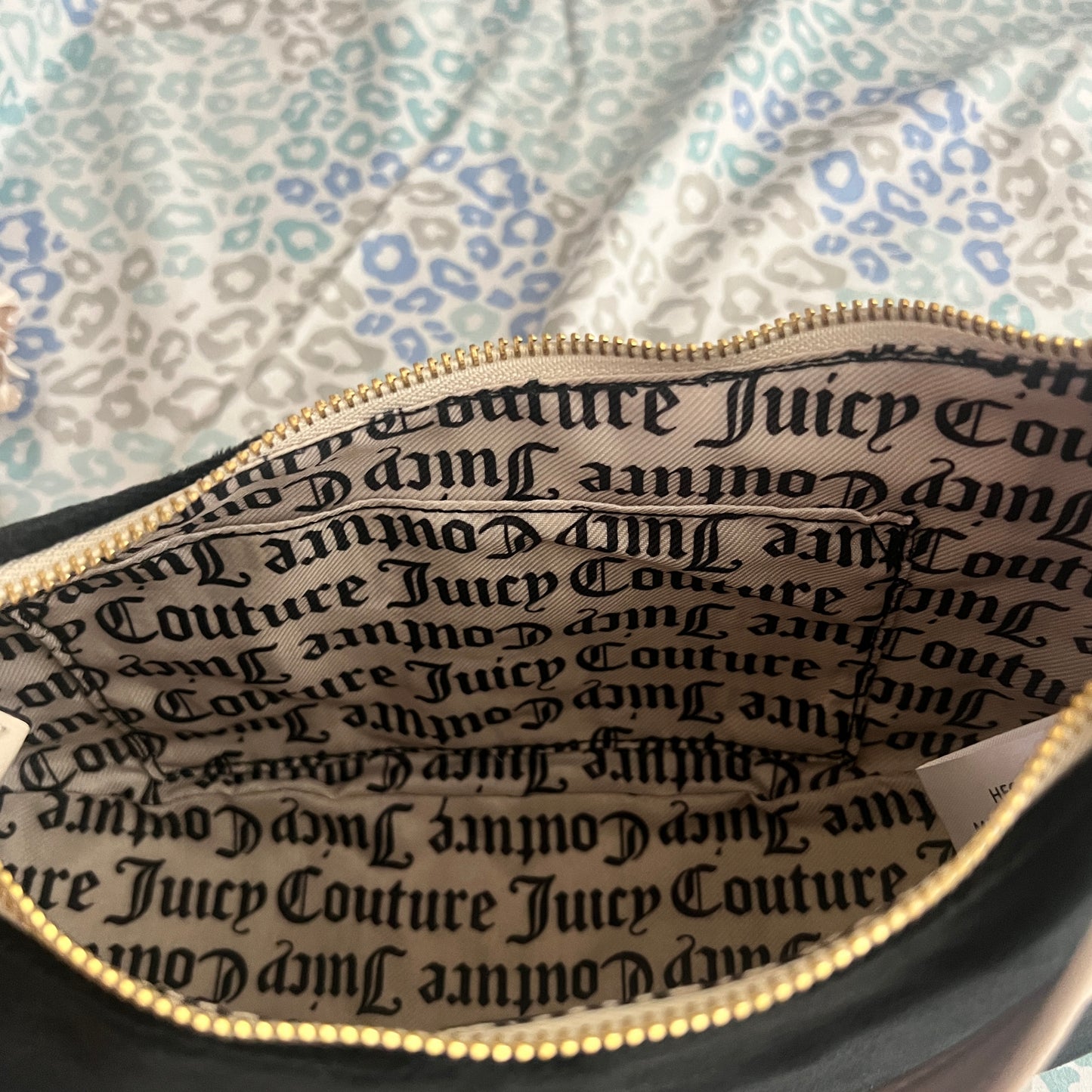 New Black Juicy Couture Purse Handbag Bag Velour Vintage Style MSRP $79