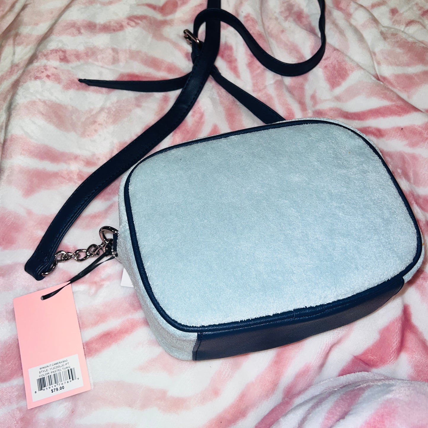 New Blue Turquoise Juicy Couture Butterfly Crossbody Bag Purse Handbag MSRP $79