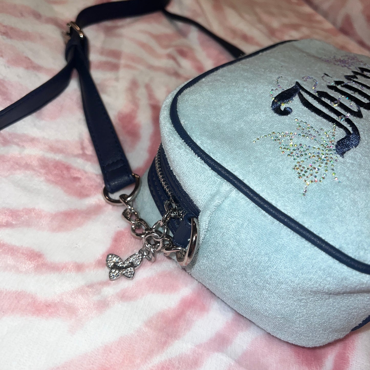 New Blue Turquoise Juicy Couture Butterfly Crossbody Bag Purse Handbag MSRP $79