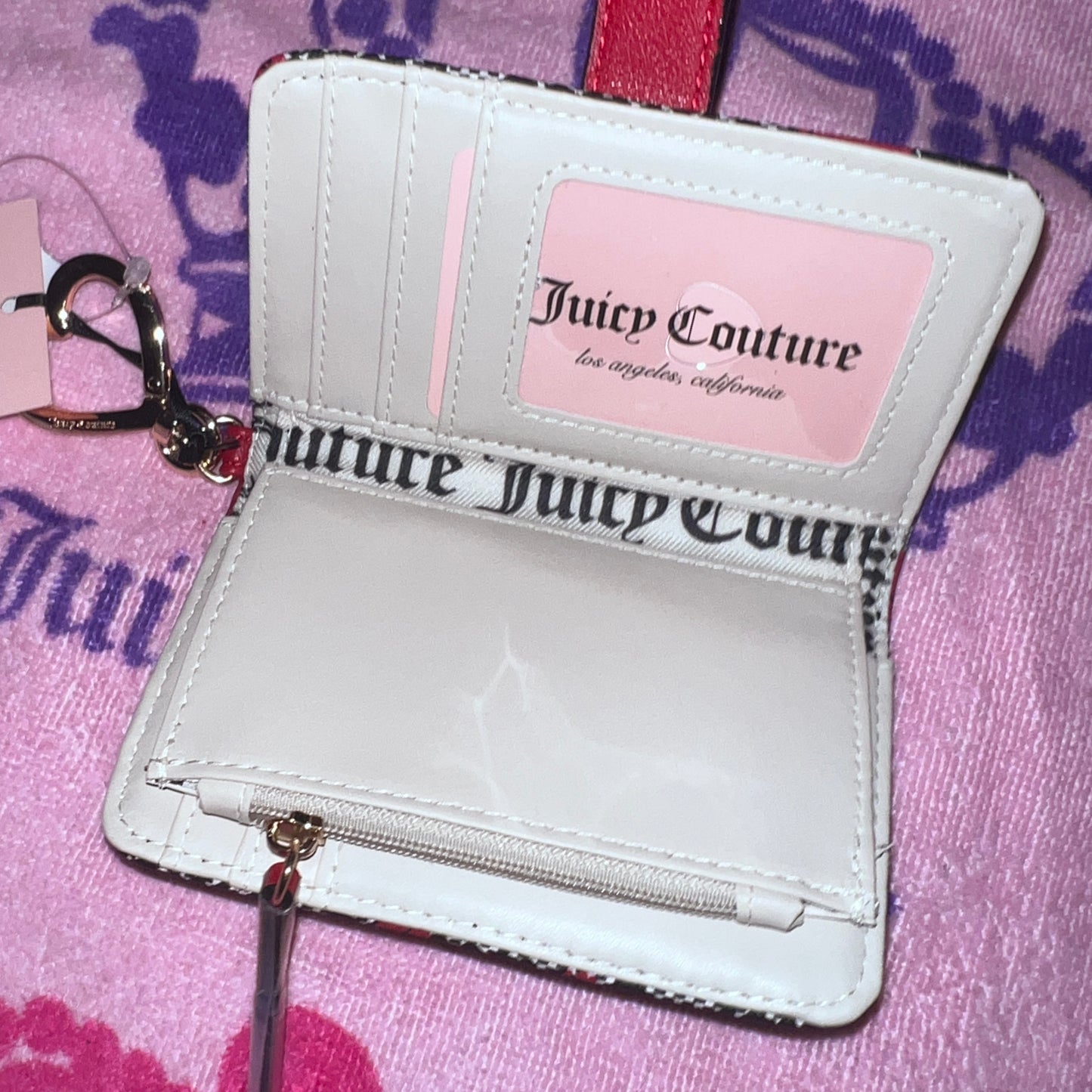 New Red Grey Black Juicy Couture Wallet Card Case Holder Follow Your Heart Tab