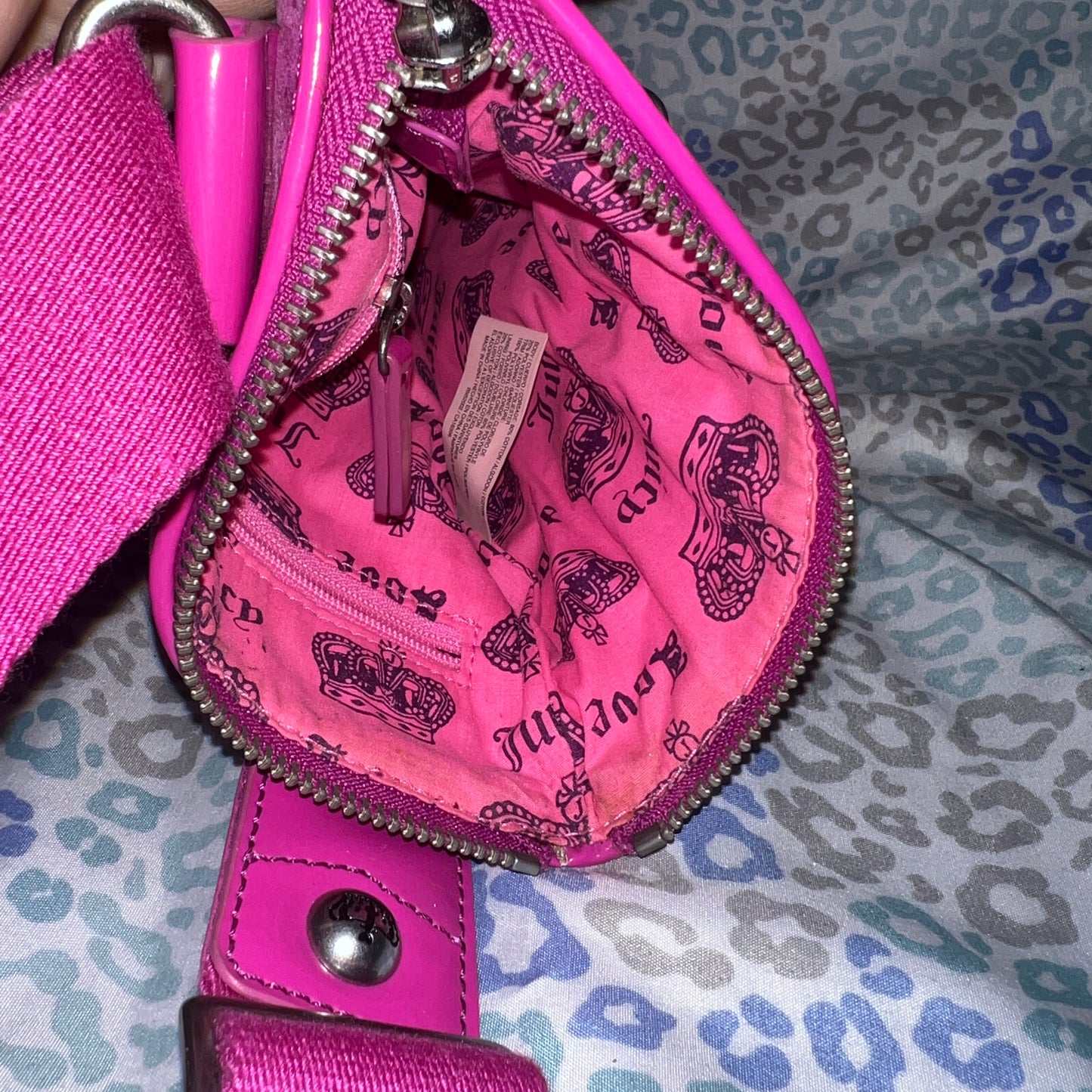Vintage Pink Juicy Couture Crossbody Bag Purse Velour Y2K Rare