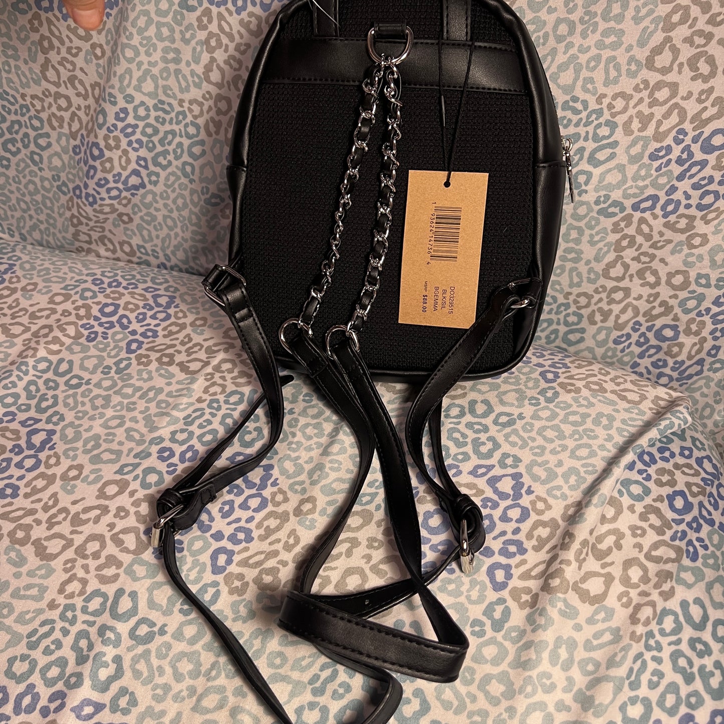New Black Steve Madden Mini Backpack + Wallet NWT Purse Bag Handbag Rhinestones