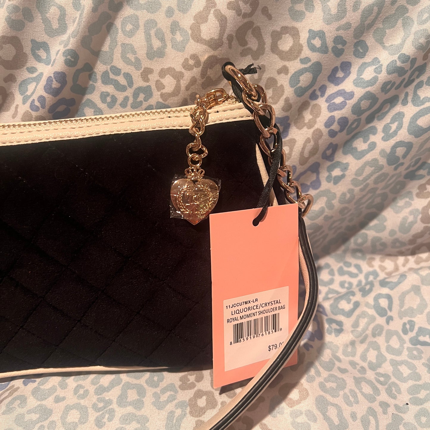 New Black Juicy Couture Purse Handbag Royal Moment Shoulder Bag MSRP $79