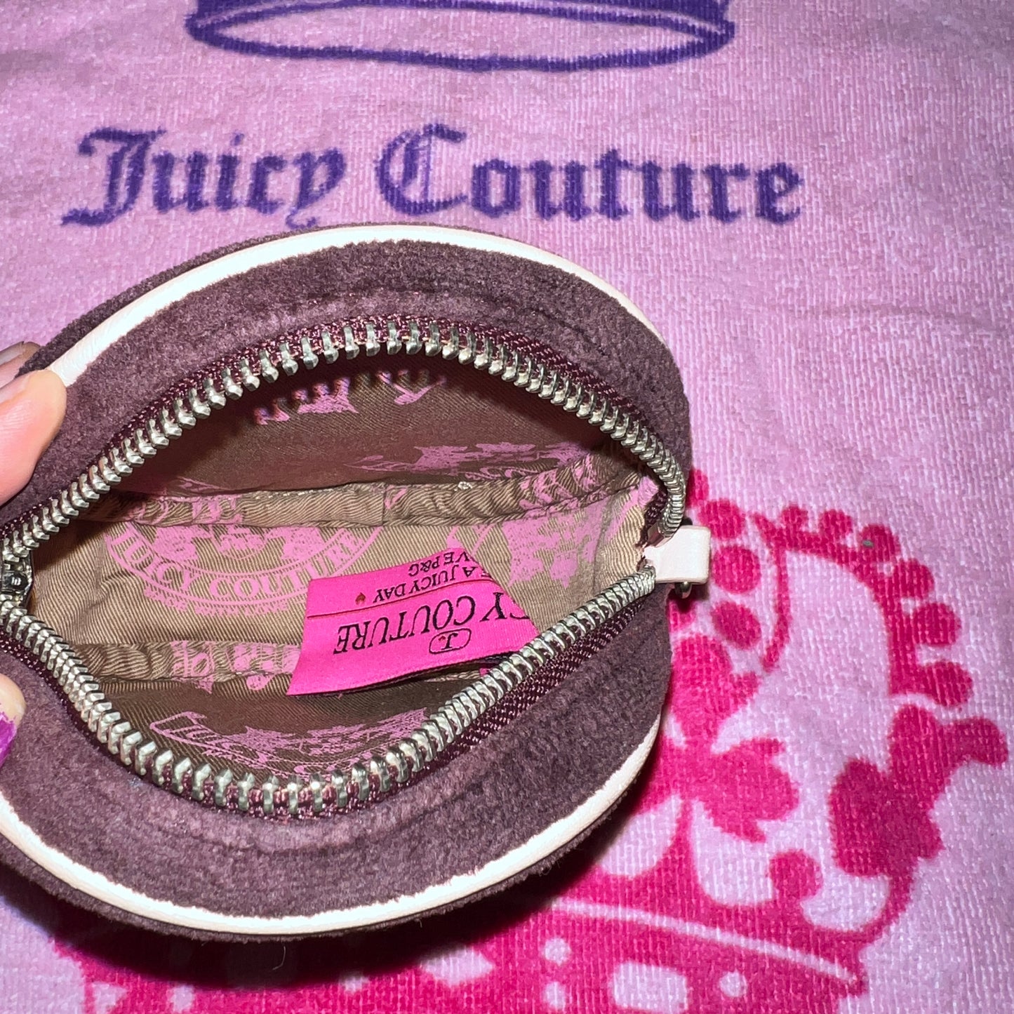 Vintage Dark Brown Juicy Couture Purse Handbag Crossbody Bag Velour Y2K