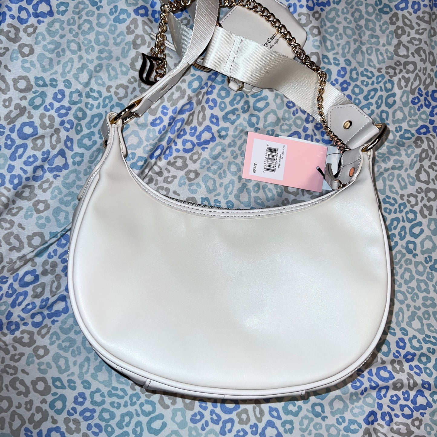 New White Juicy Couture Purse Xbody Bag Quilted Angel Puff Half Moon MSRP $79