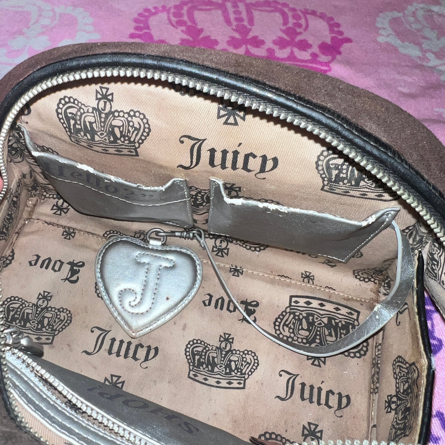 Vintage Black Juicy Couture Purse Bowler Bag Satchel Handbag Velour Y2K