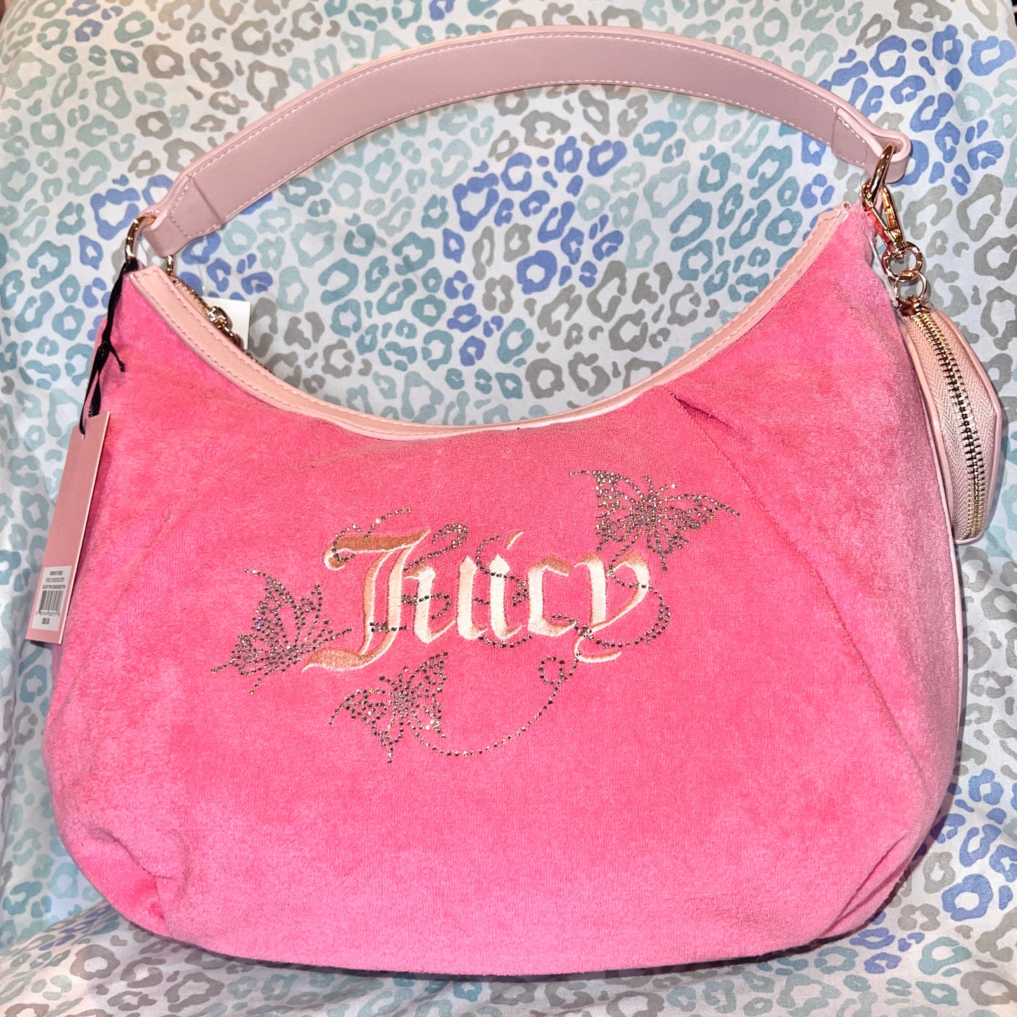 New Pink Juicy Couture Purse + Wallet NWT Butterfly Bag Satchel Handbag