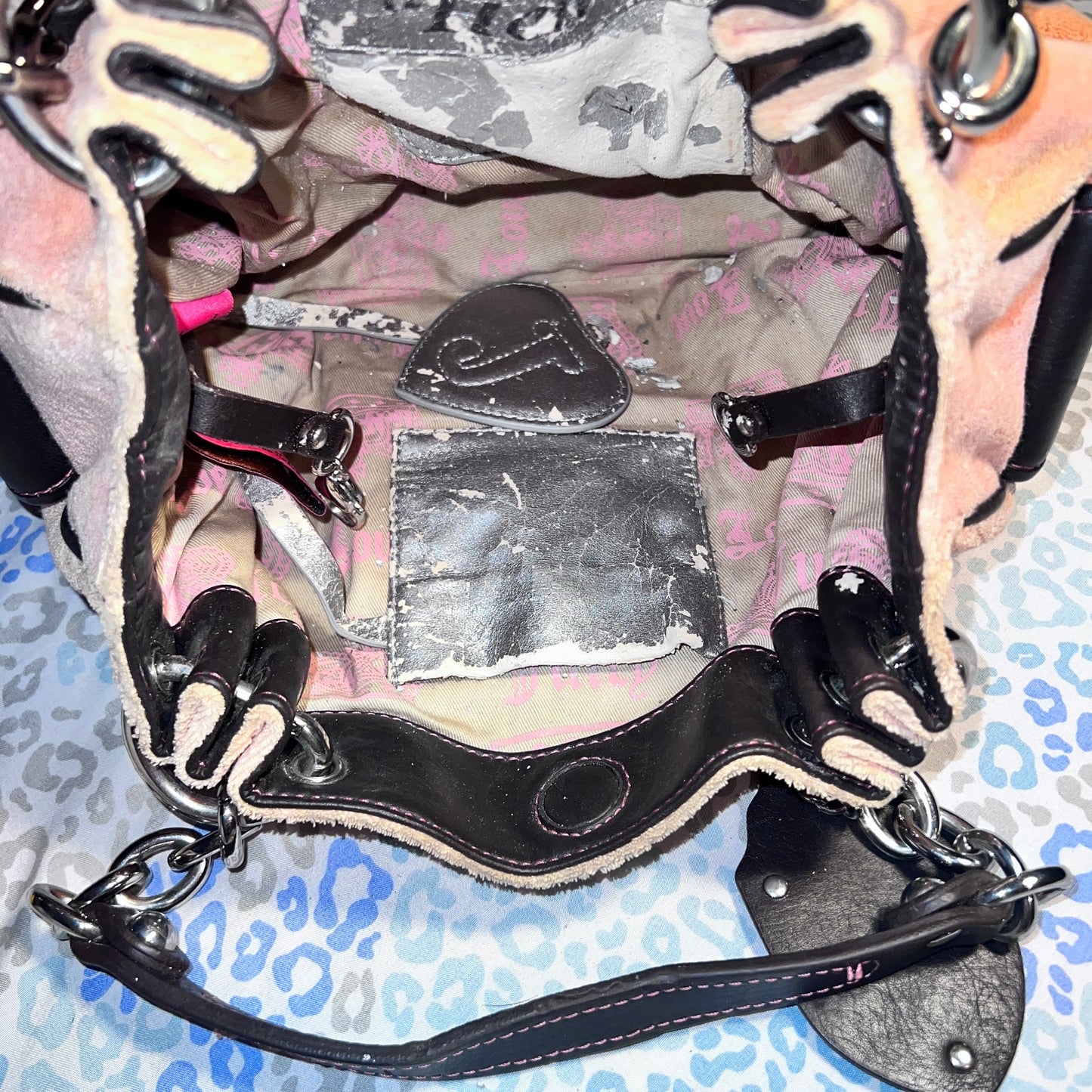 Vintage Pink Juicy Couture Purse Satchel Handbag Bag Terry Cloth