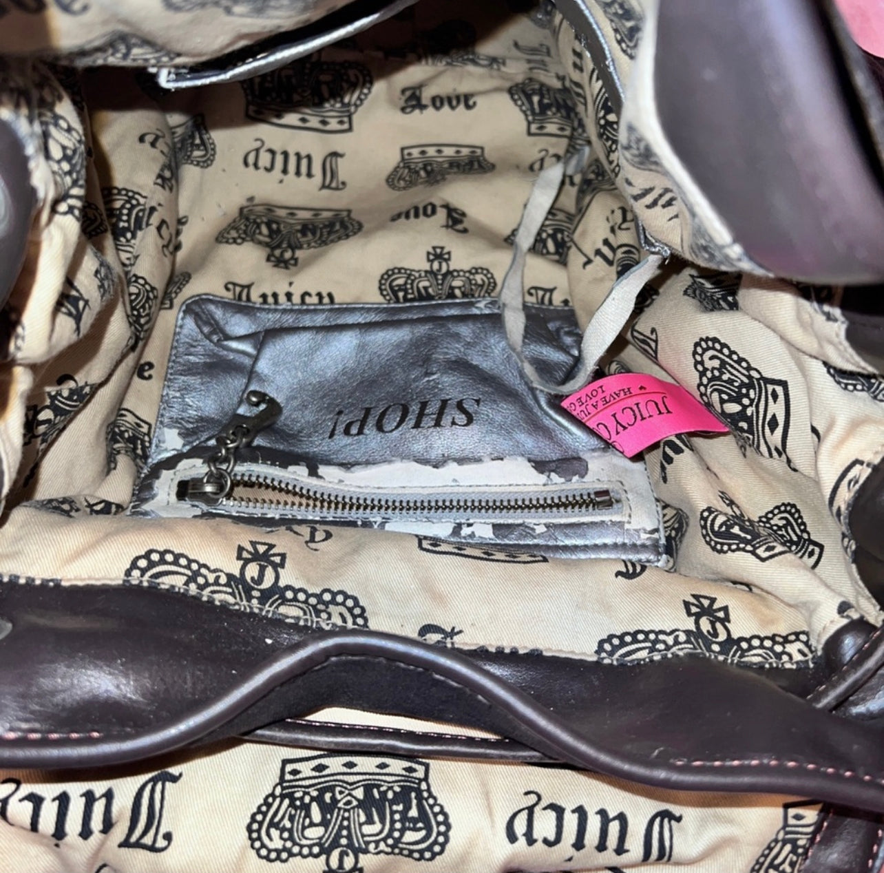Vintage Black Juicy Couture Backpack Purse Bag Velour Juicy Couture University