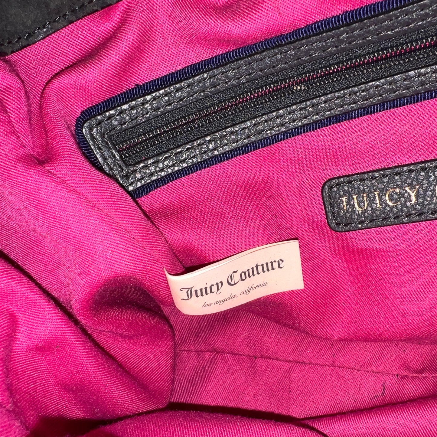 Vintage Black Grey Juicy Couture Purse Mini Daydreamer Tote Bag Handbag Velour