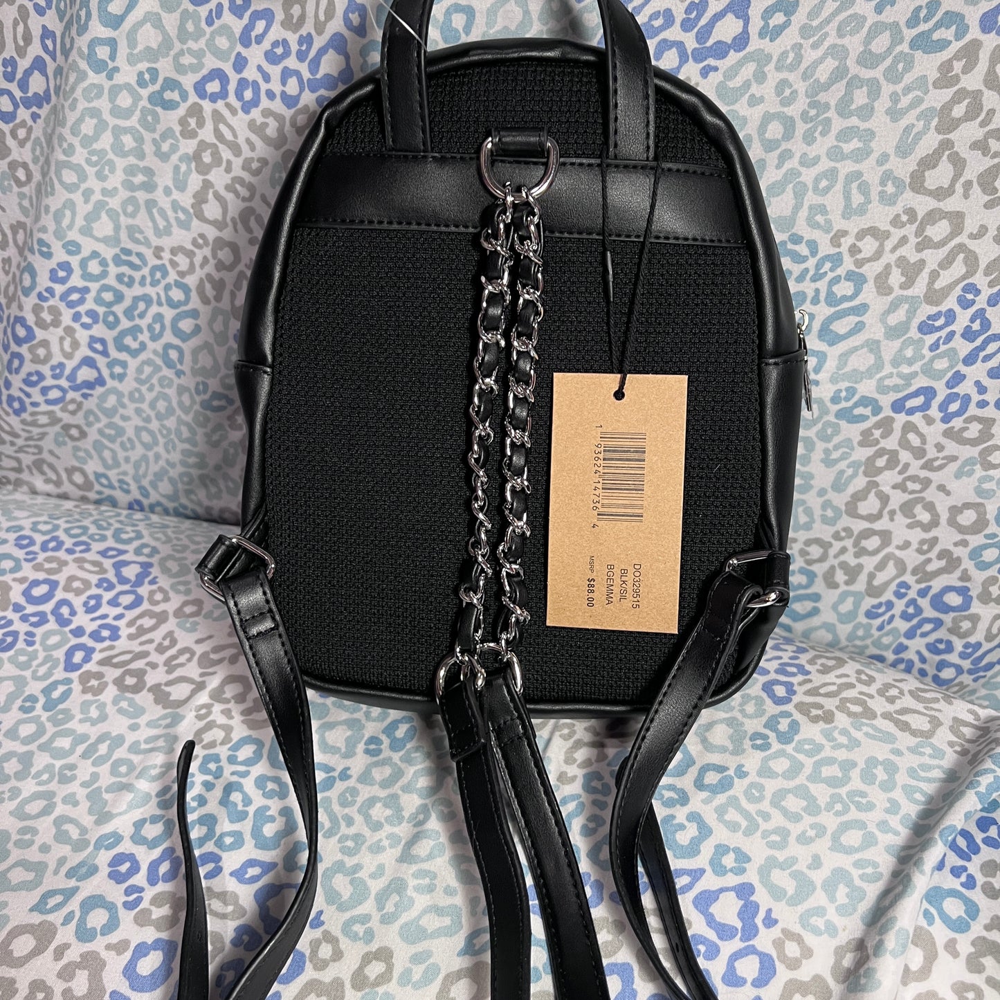 New Black Steve Madden Mini Backpack + Wallet NWT Purse Bag Handbag Rhinestones