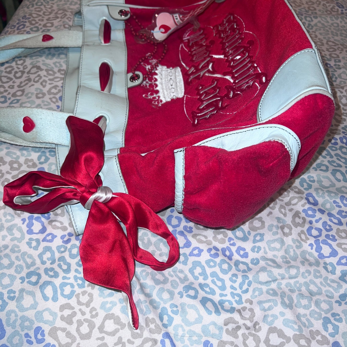 Vintage Rare Red Juicy Couture Bag Purse Handbag Daydreamer Her Royal Juicyness