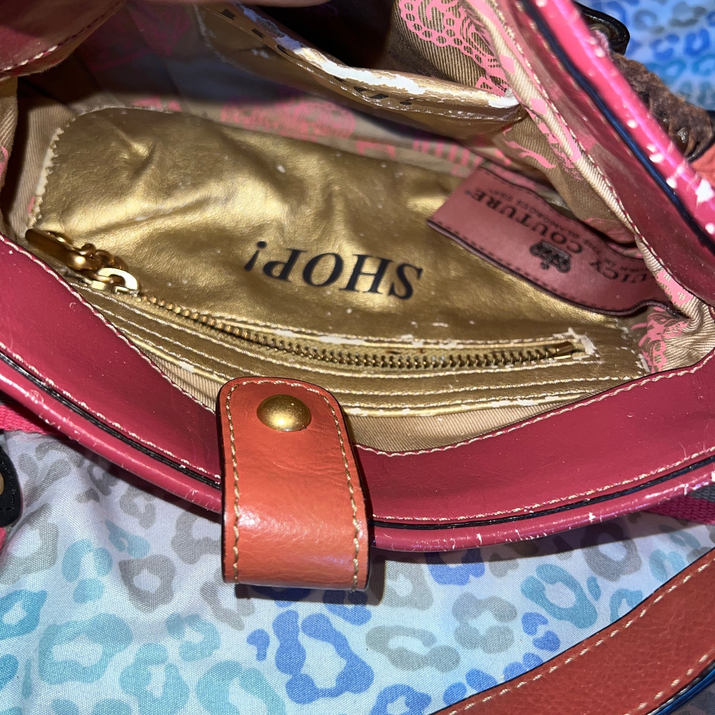 Vintage Pink Juicy Couture Purse Crossbody Bag Terry Cloth Handbag Y2K