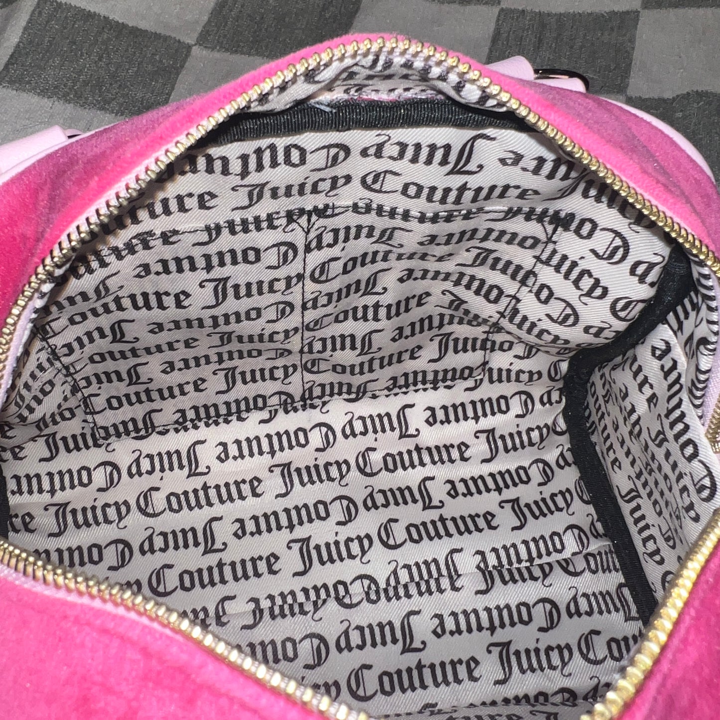 New Pink Juicy Couture Purse Bowler Satchel Bag Velour Vintage Y2K Juicy Royal