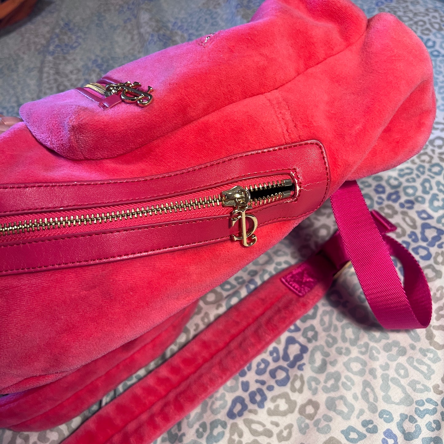 Vintage Pink Juicy Couture Backpack Purse Bag Y2K Velour