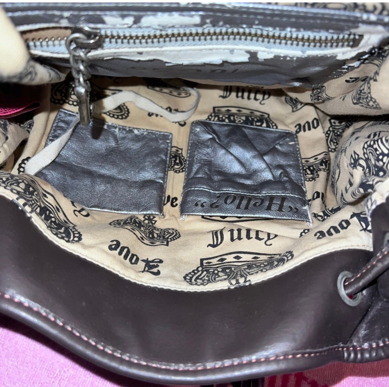 Vintage Black Juicy Couture Backpack Purse Bag Velour Juicy Couture University