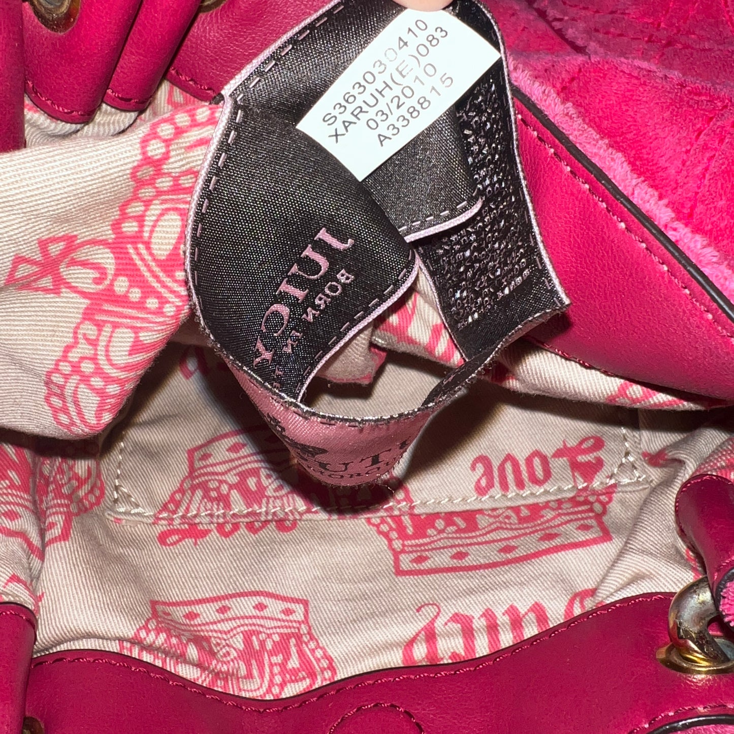 Vintage Rare Pink Juicy Couture Bag Handbag Purse Satchel Terry Cloth Y2K