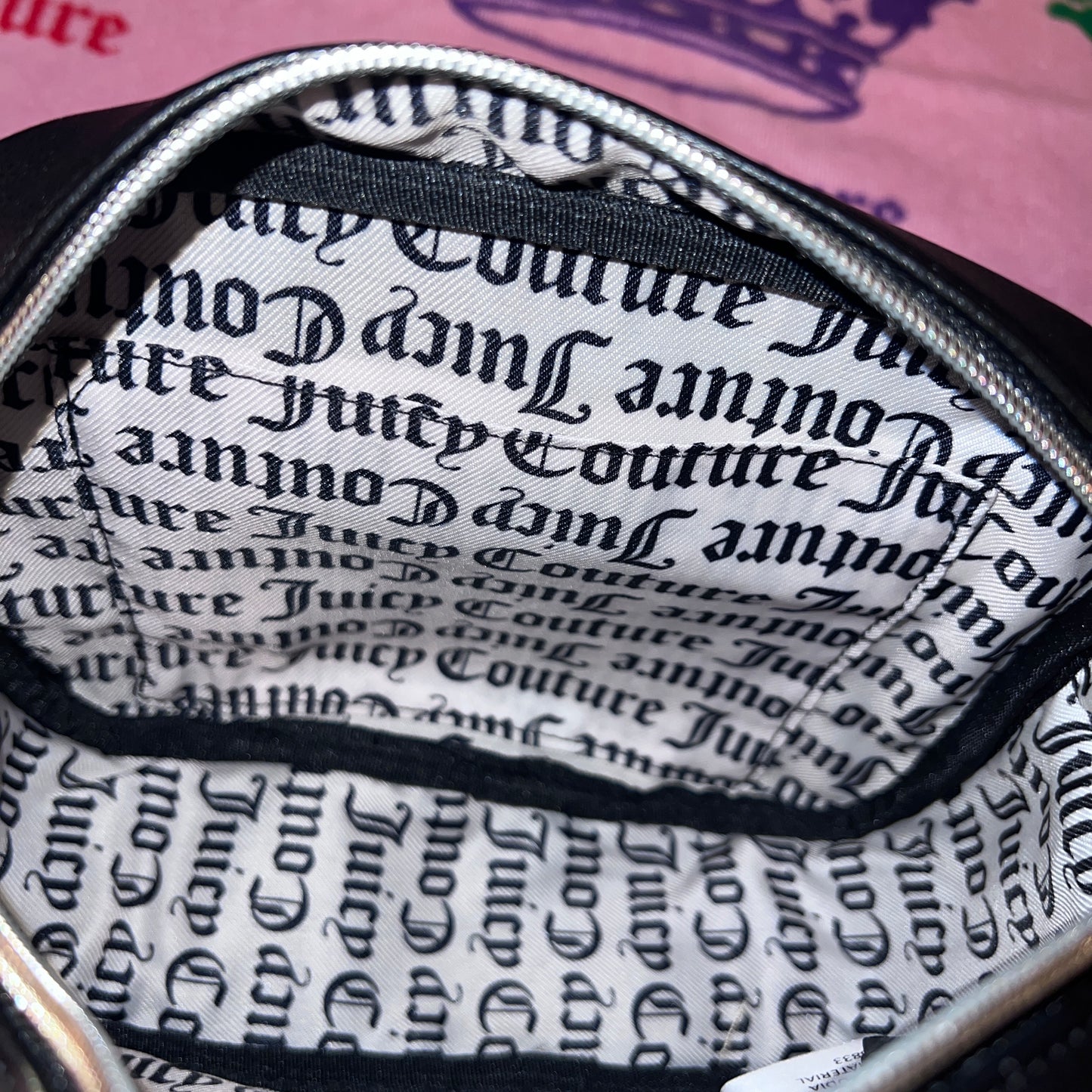 New Black Juicy Couture Crossbody Purse Bag Licorice Heritage Crossbody Pleather