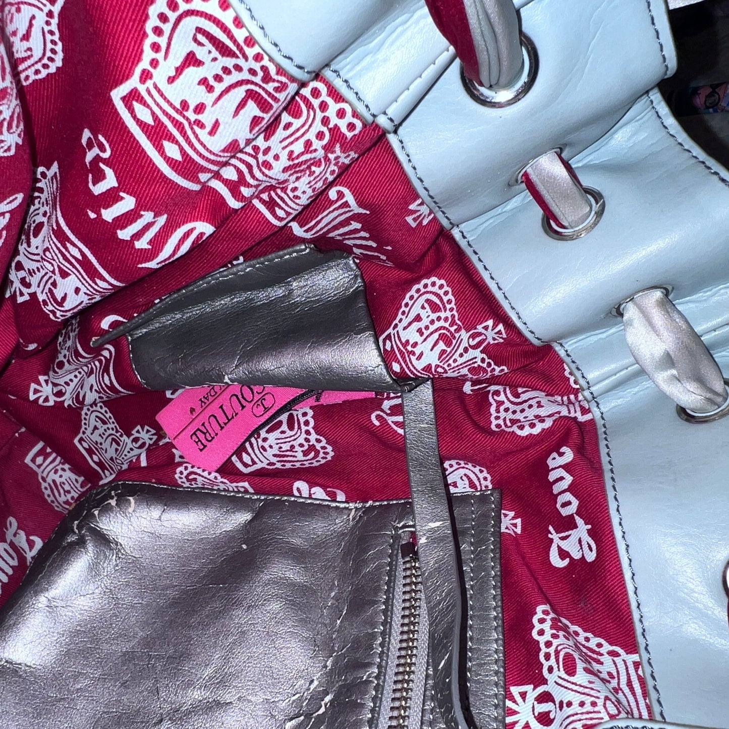 Vintage Rare Red Juicy Couture Bag Purse Handbag Daydreamer Her Royal Juicyness