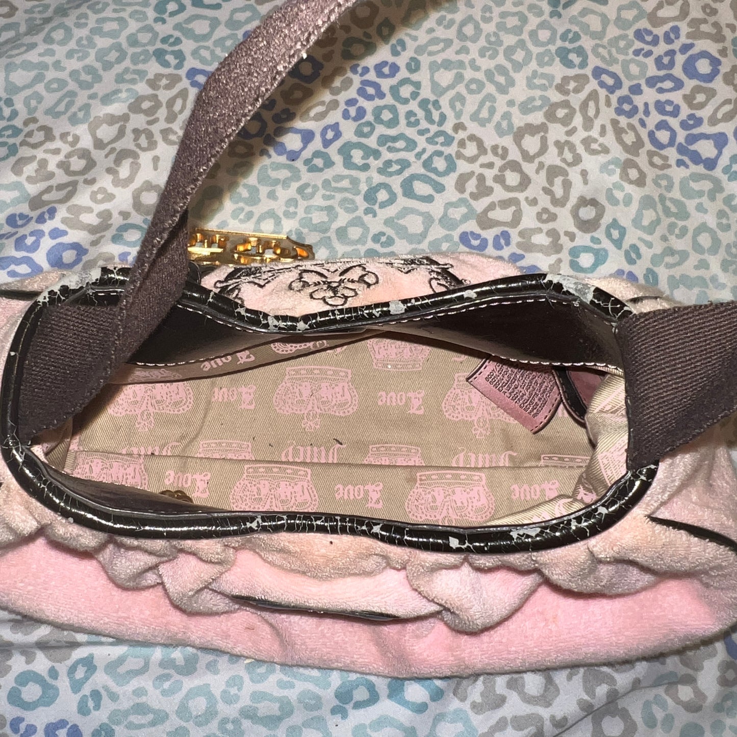 Vintage Rare Pink Juicy Couture Purse Handbag Bag - Juicy City Girl Terry Cloth