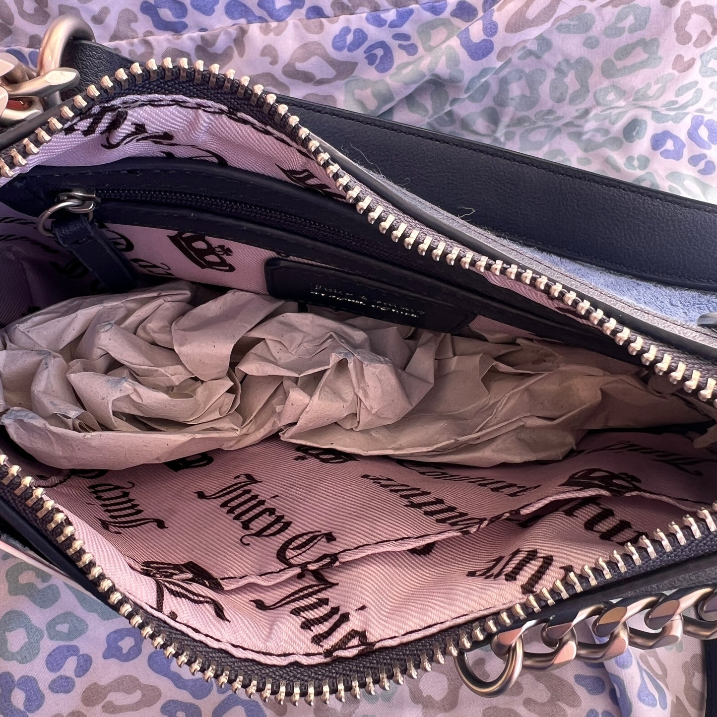 New Blue Juicy Couture Purse Crossbody Bag Handbag Juicy Lovers Club Custom Dyed