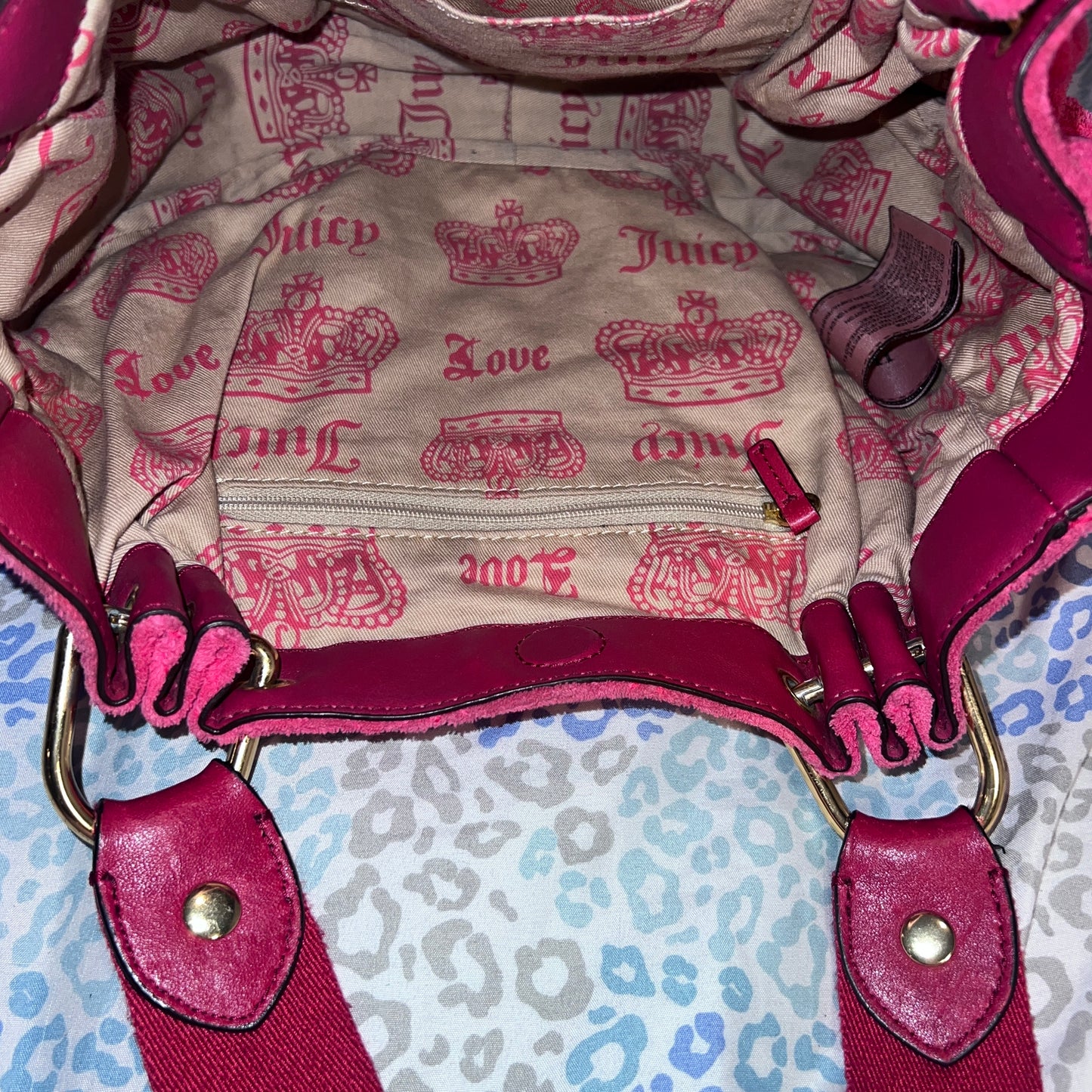 Vintage Rare Pink Juicy Couture Bag Handbag Purse Satchel Terry Cloth Y2K
