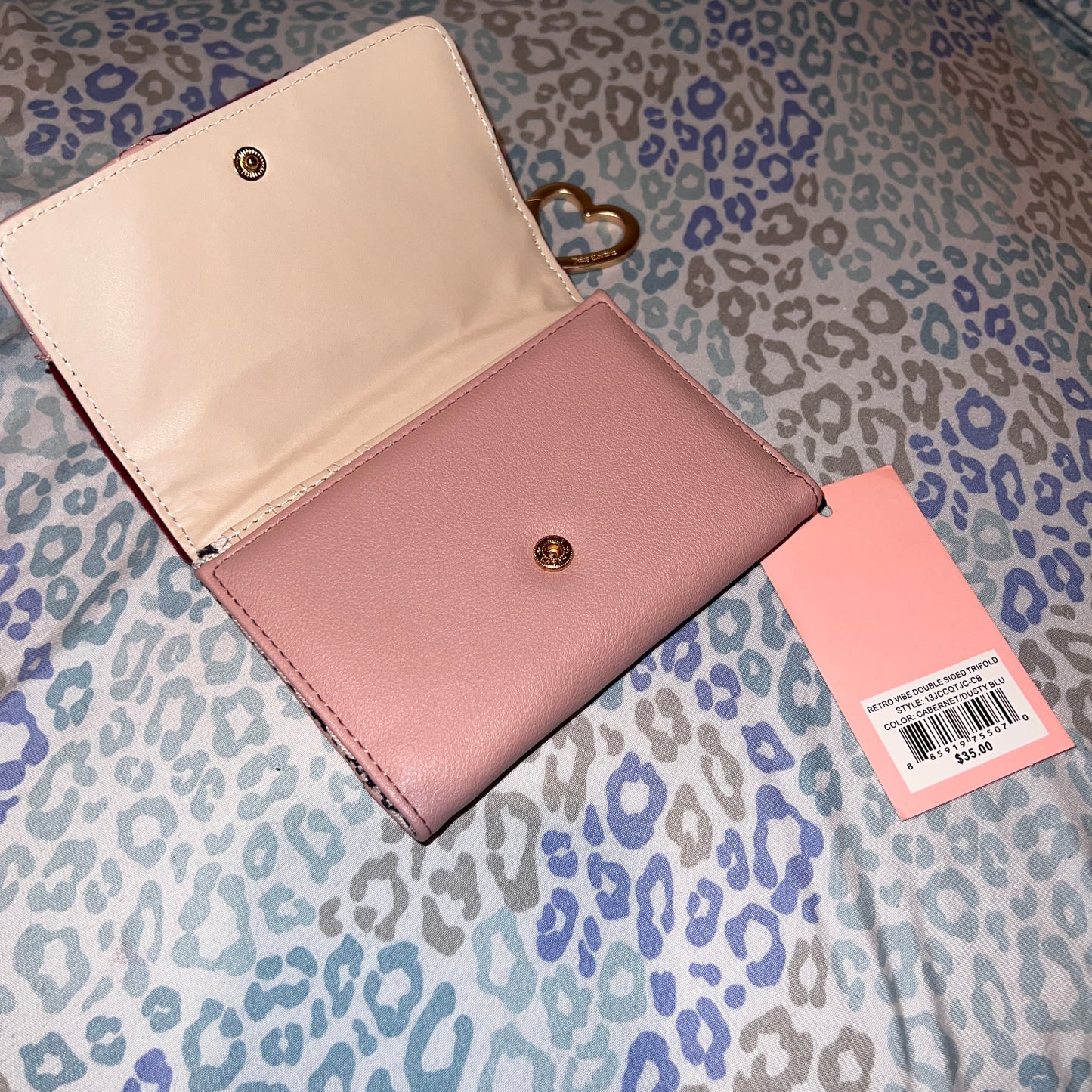 New Pink Maroon Juicy Couture Crossbody Purse + Wallet NWT Bag Velour Retro Vibe