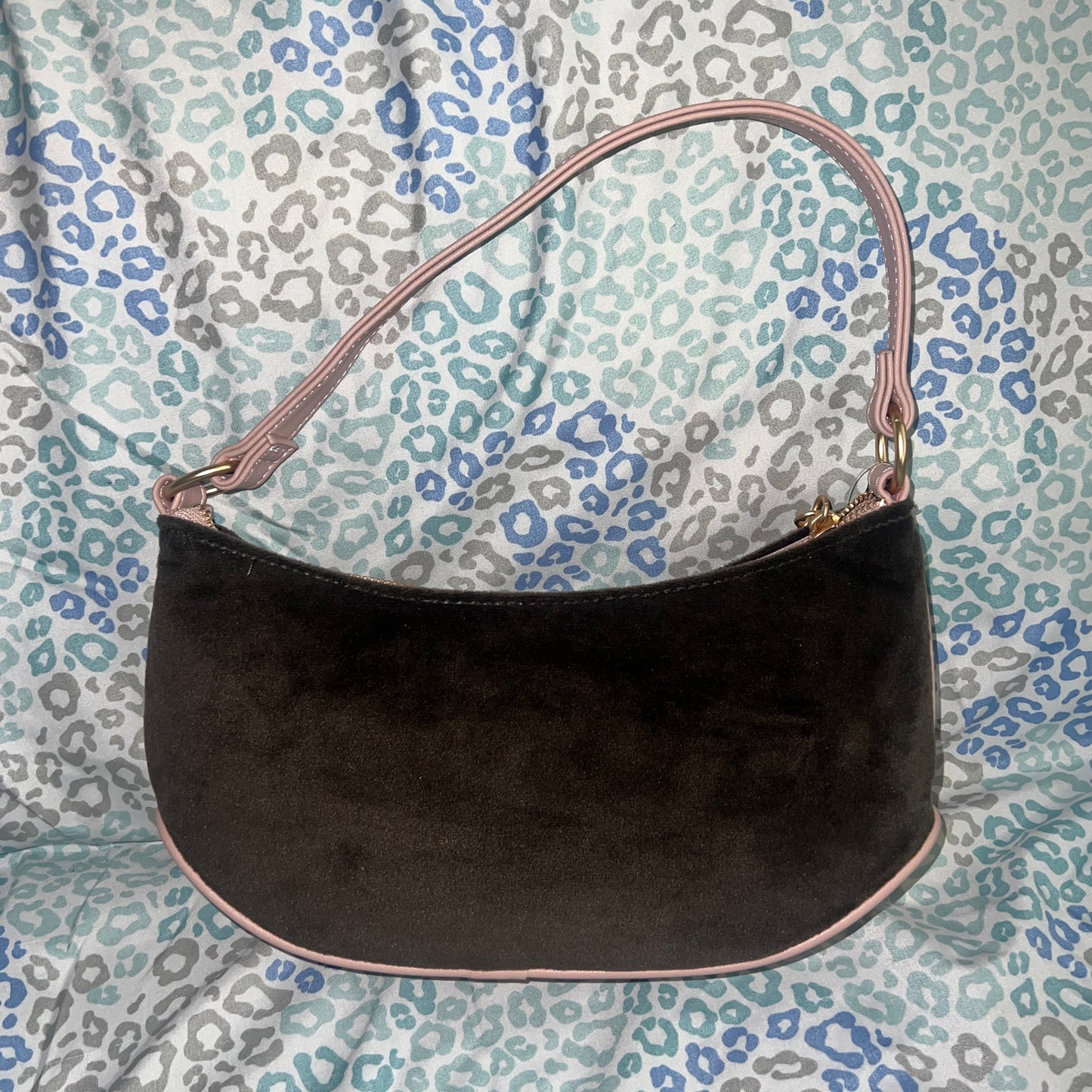 New Pink Brown Juicy Couture Purse Handbag Bag Velour Vintage Style MSRP $79