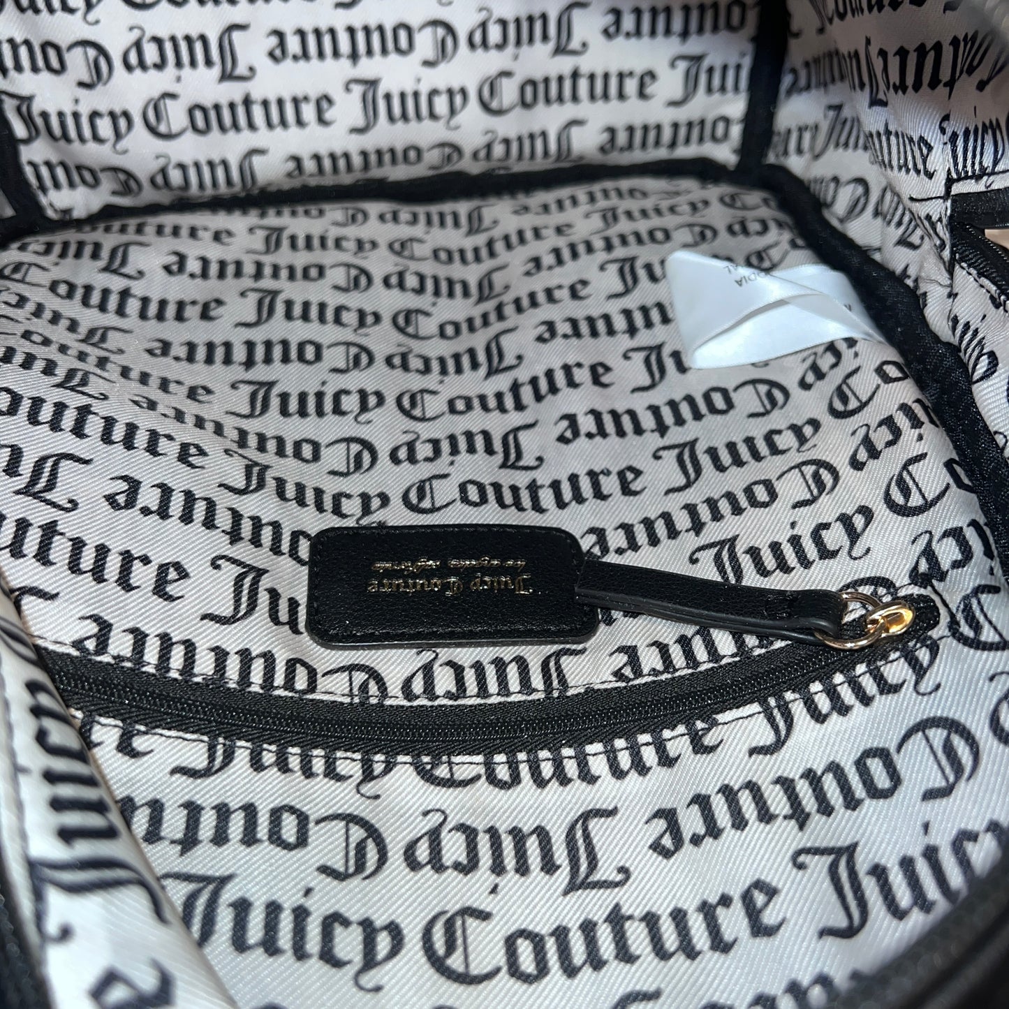 New Black Juicy Couture Backpack Purse Bag Velour