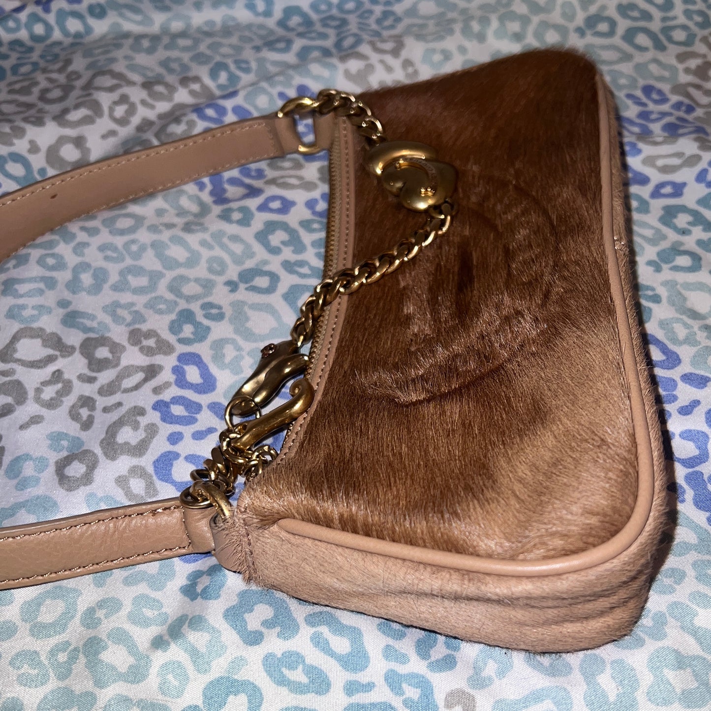 Vintage Rare Brown Juicy Couture Shoulder Bag Purse Handbag Clutch Fur Y2K