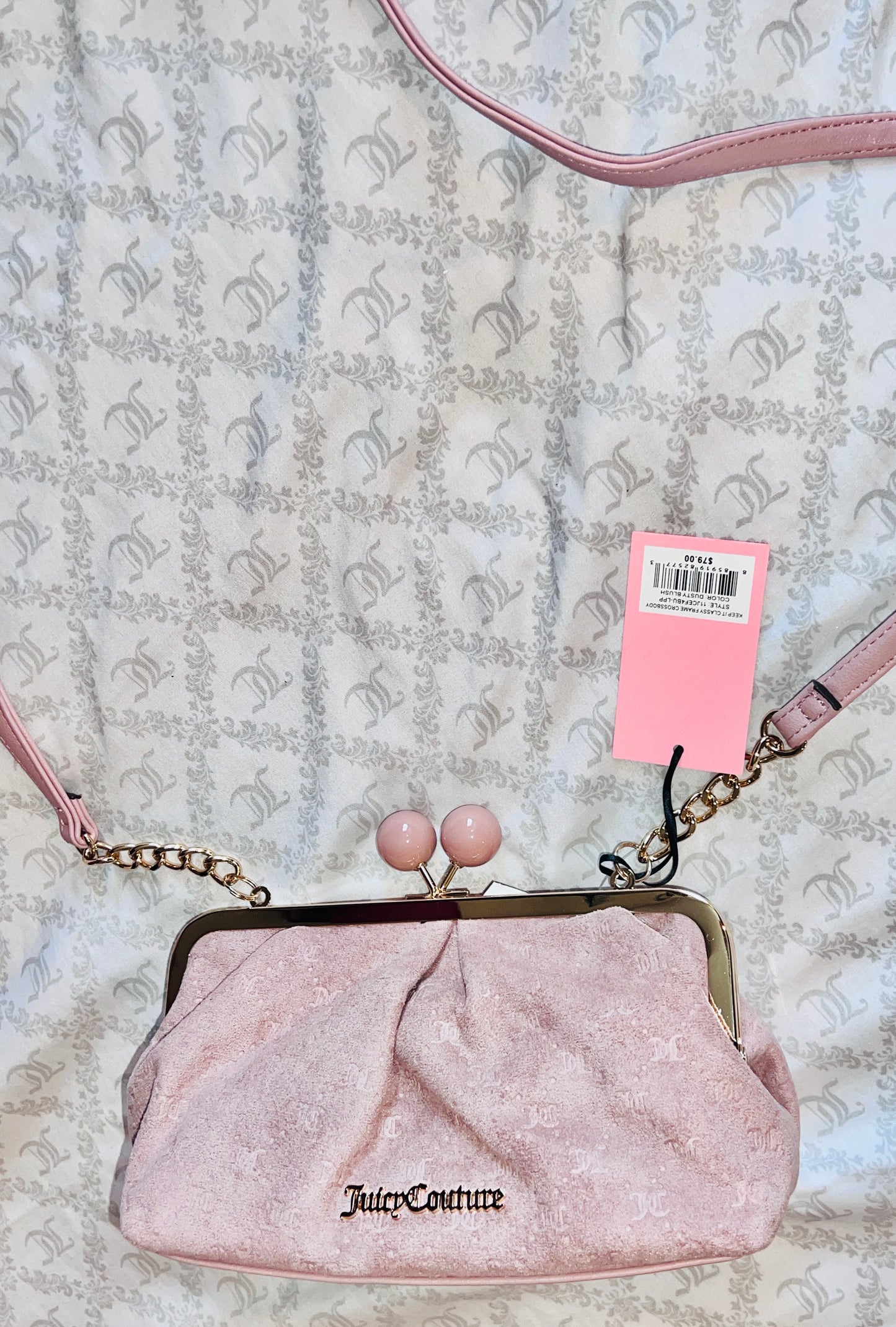 New Pink Juicy Couture Purse Crossbody Chocolate Coin Bag