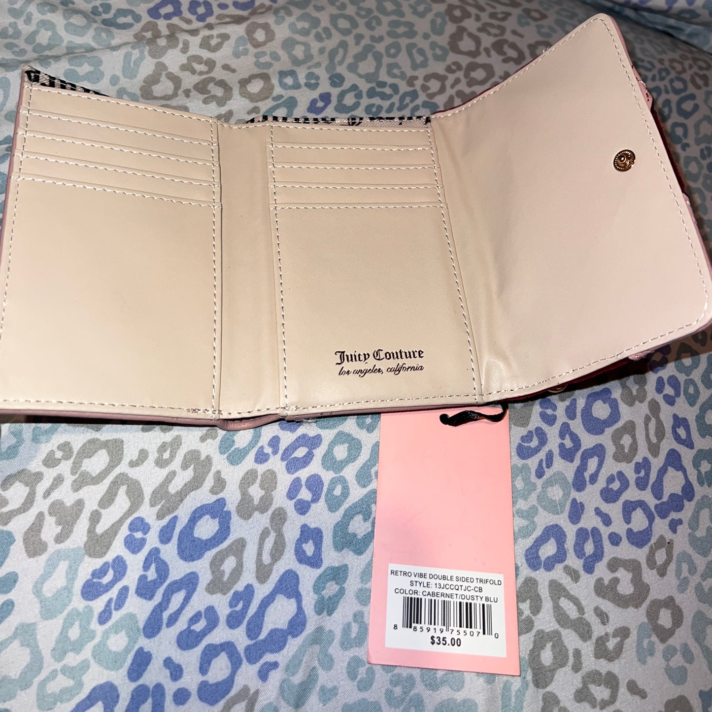 New Pink Maroon Juicy Couture Crossbody Purse + Wallet NWT Bag Velour Retro Vibe